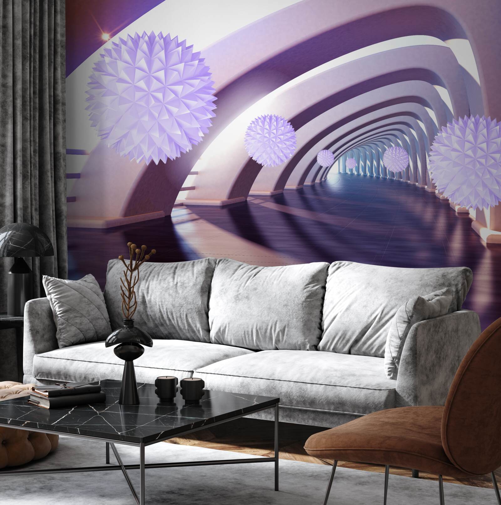 Papier peint transition formée par des sphères ambiguës