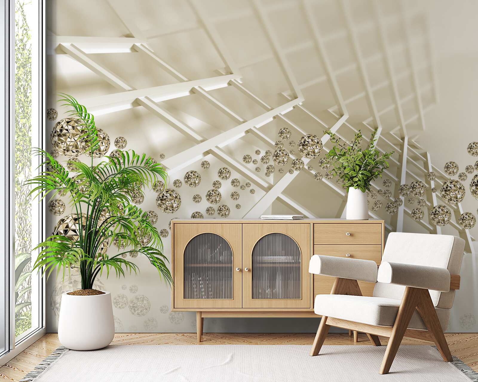 Papier peint des balles au rebond brillant