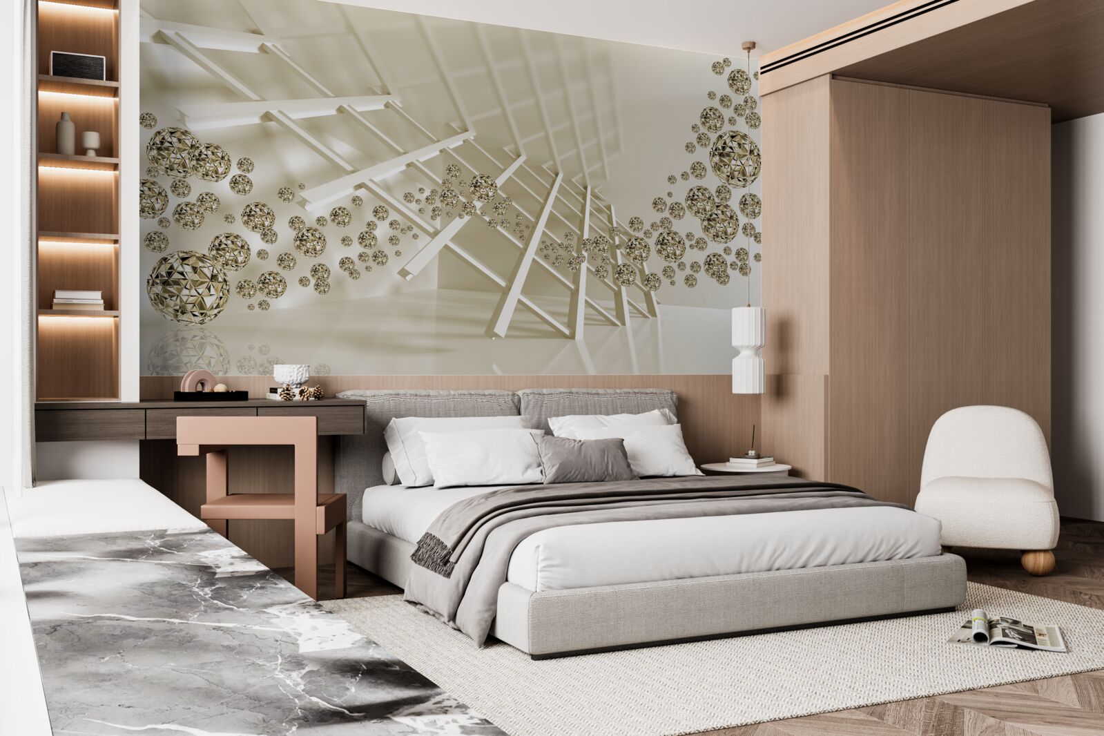 Papier peint des balles au rebond brillant