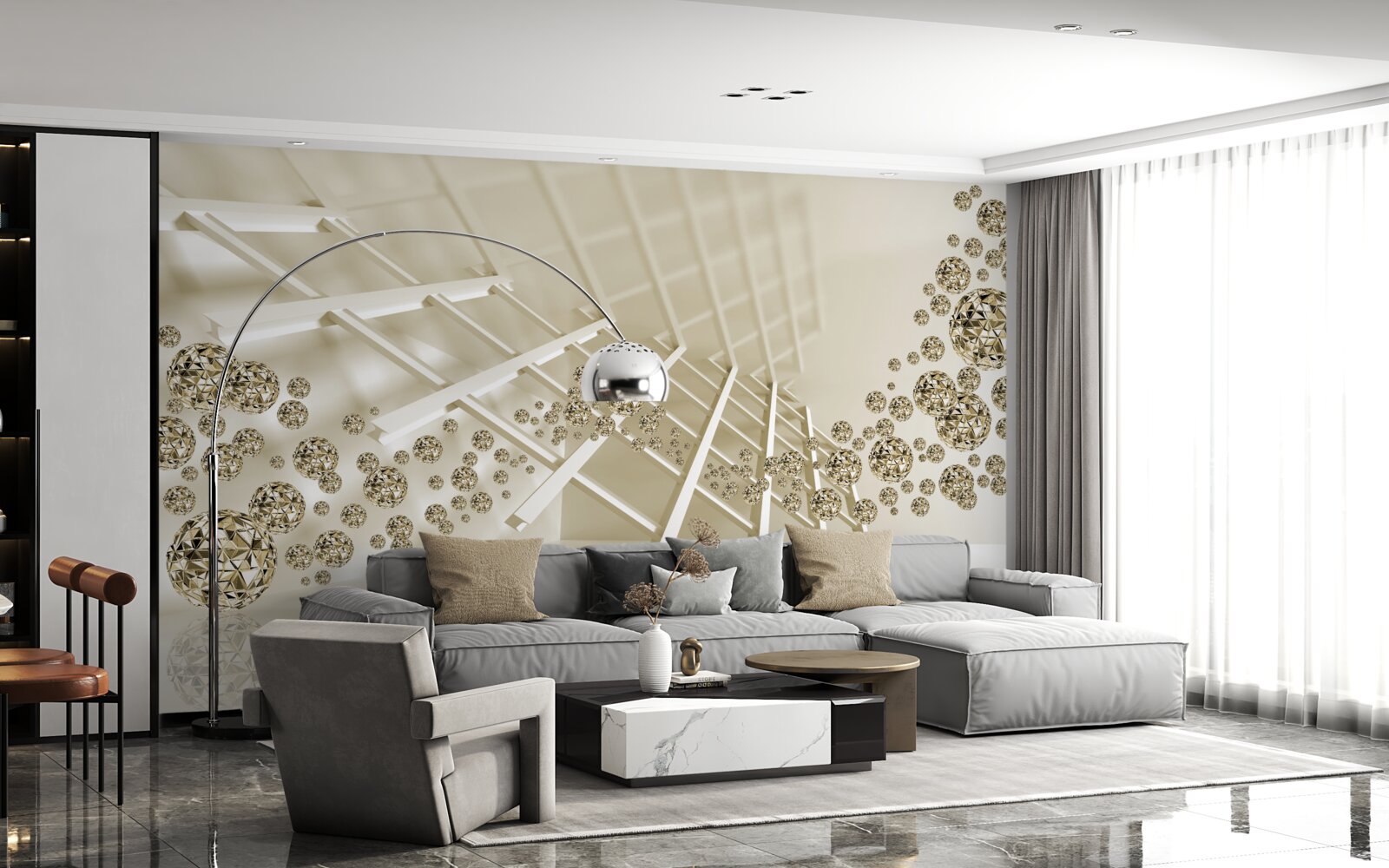 Papier peint des balles au rebond brillant