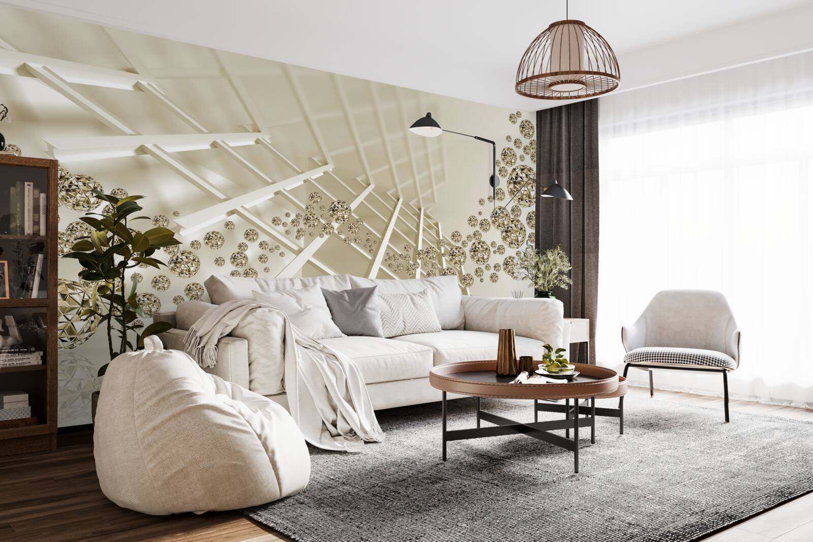 Papier peint des balles au rebond brillant