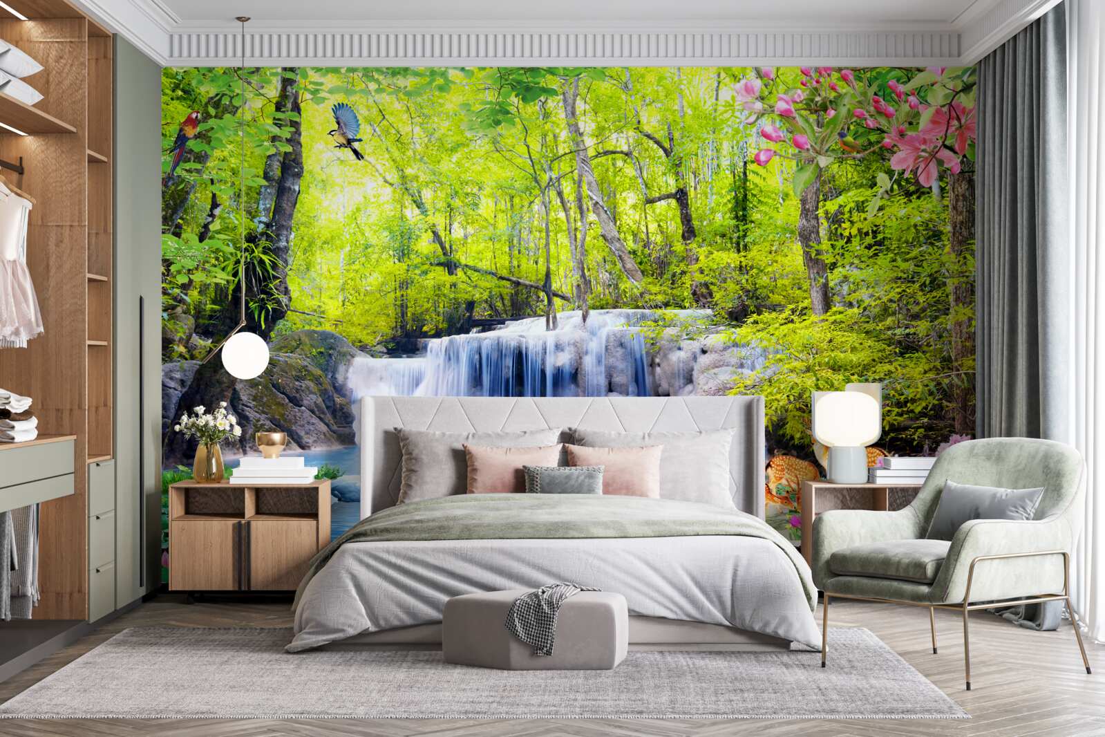 Papier peint Les cascades d'été ont la magie de la nature en elles