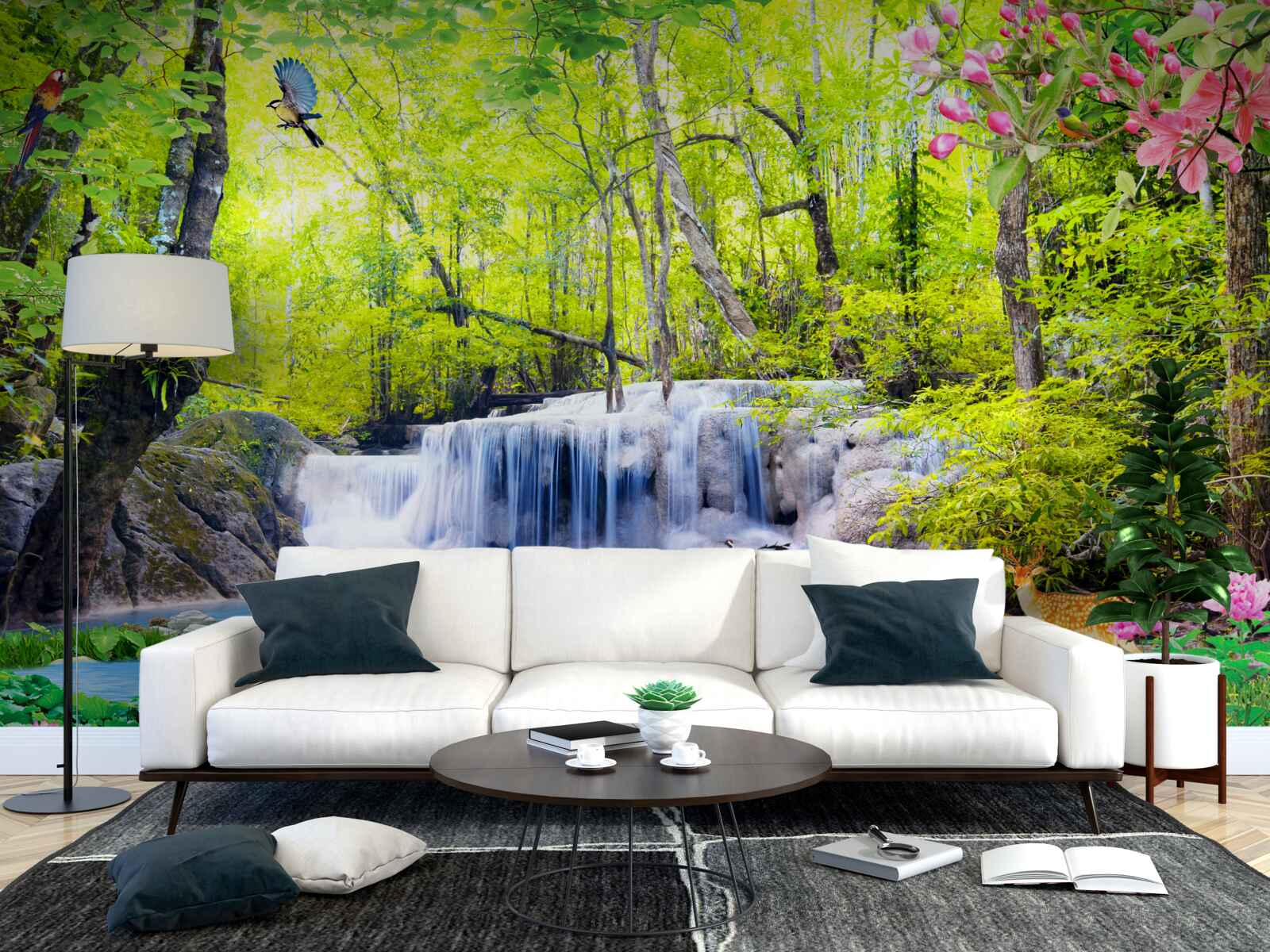 Papier peint Les cascades d'été ont la magie de la nature en elles