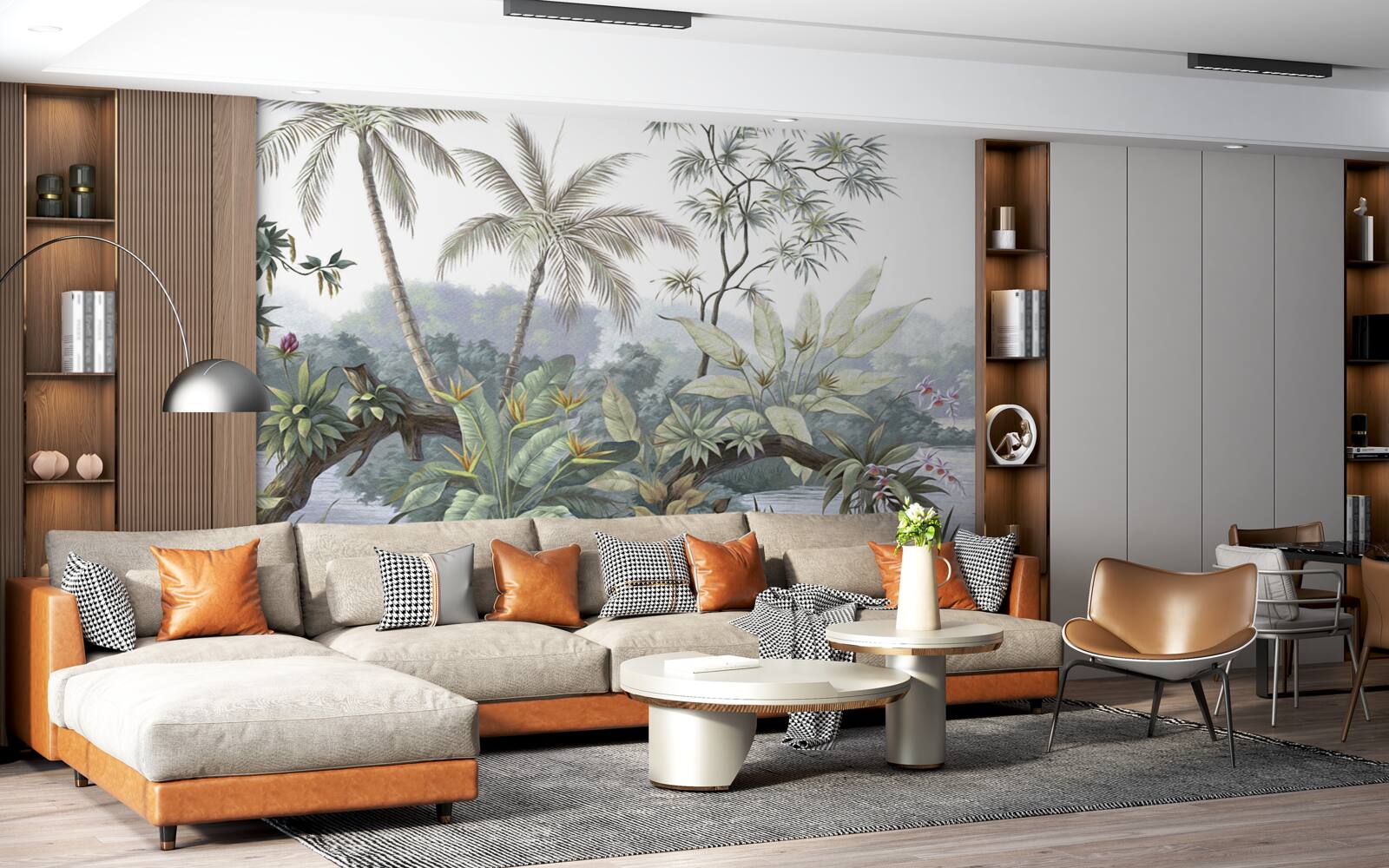 Papier peint plantes dans la jungle après la pluie