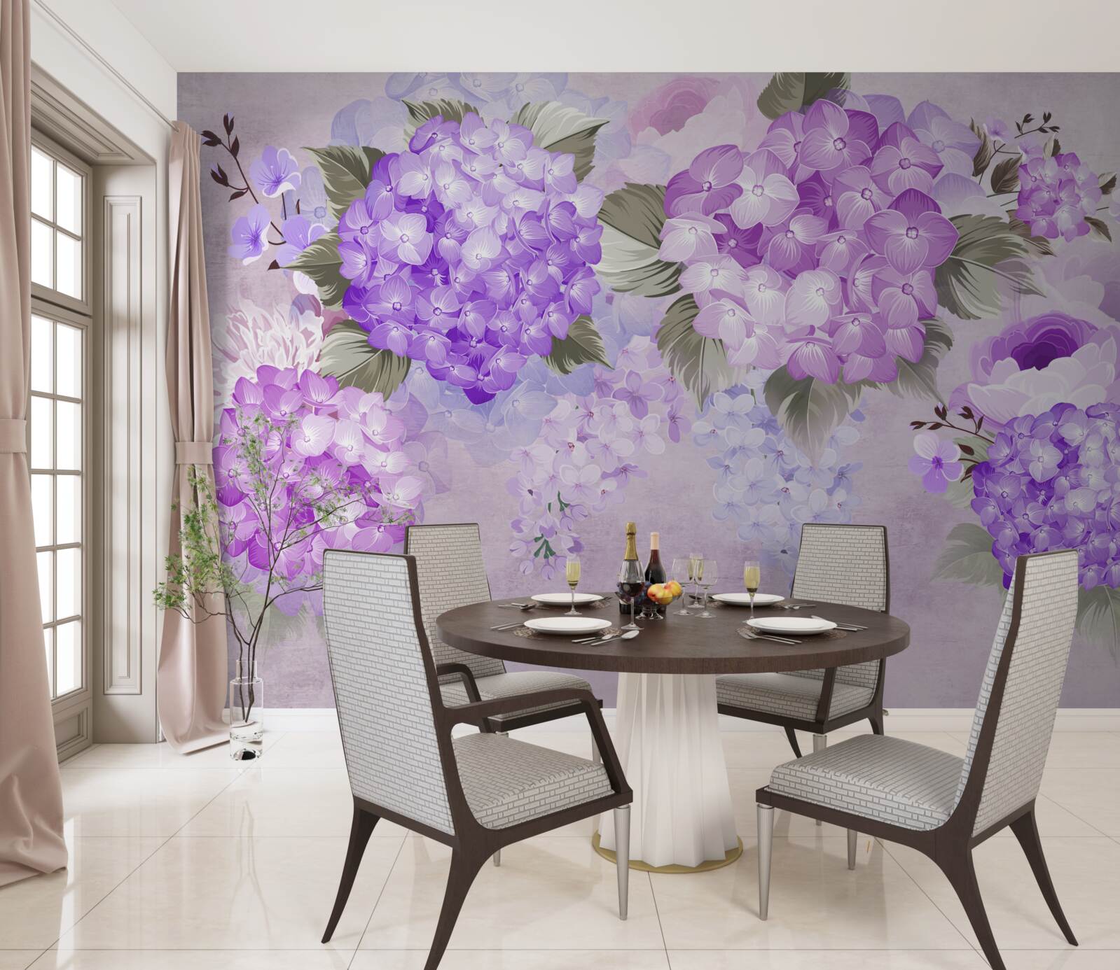 Papier peint combinaison de couleurs dans les tons de violet