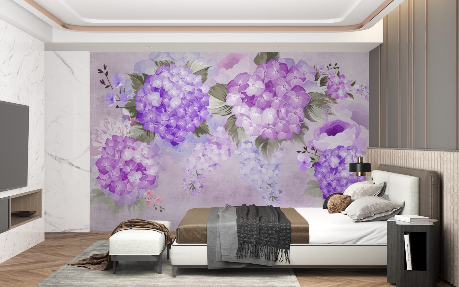 Papier peint combinaison de couleurs dans les tons de violet