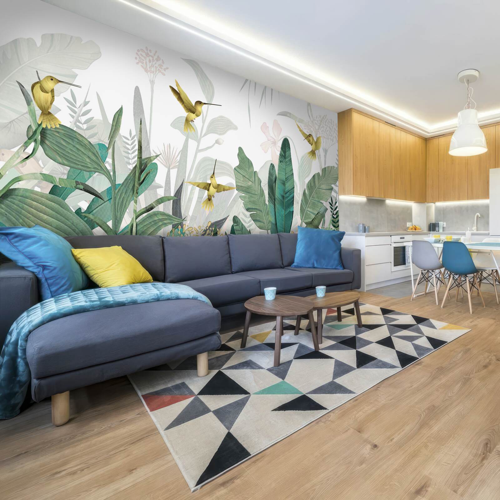 Papier peint groupe de colibris sous les tropiques