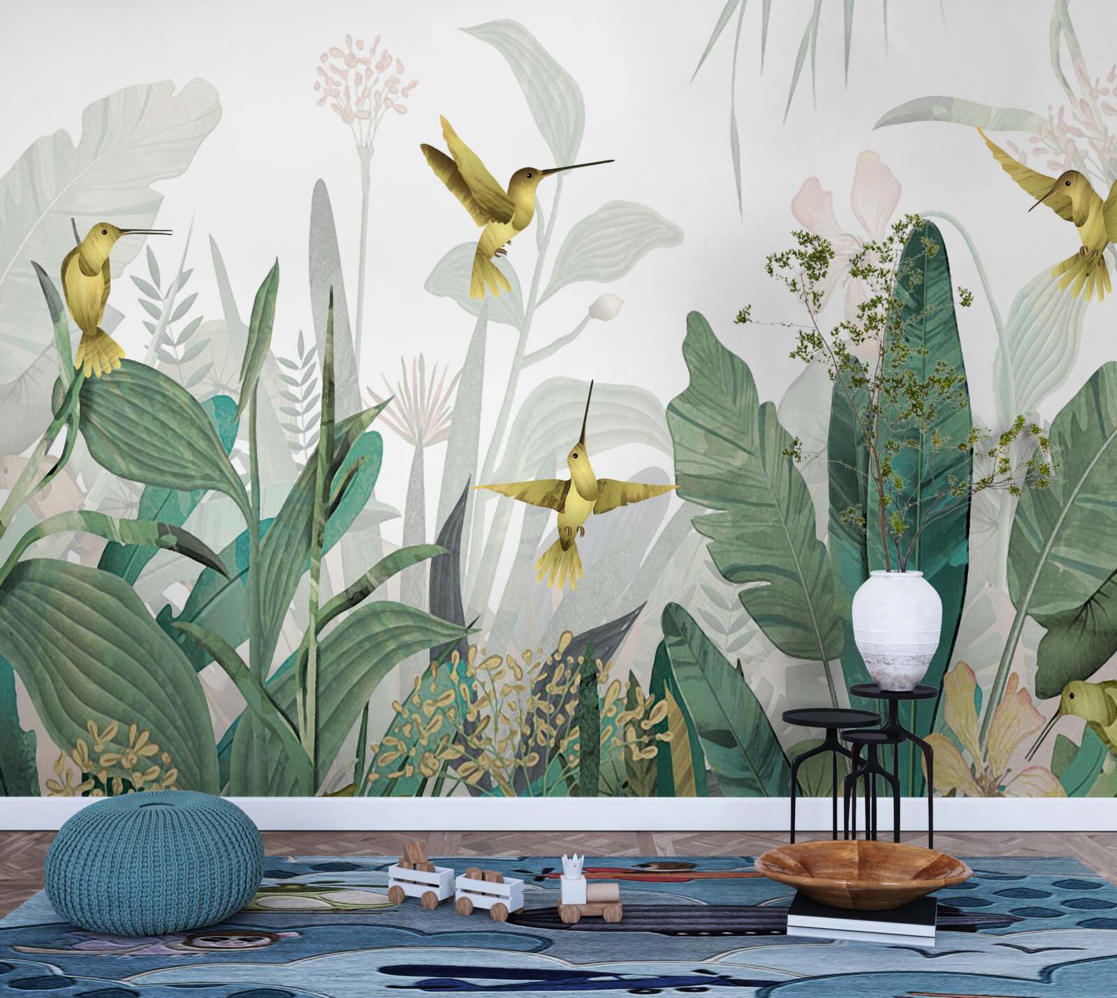 Papier peint groupe de colibris sous les tropiques