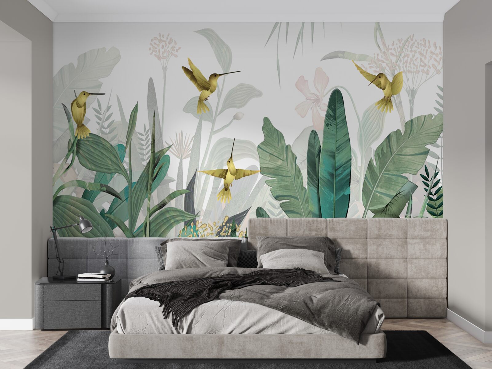 Papier peint groupe de colibris sous les tropiques