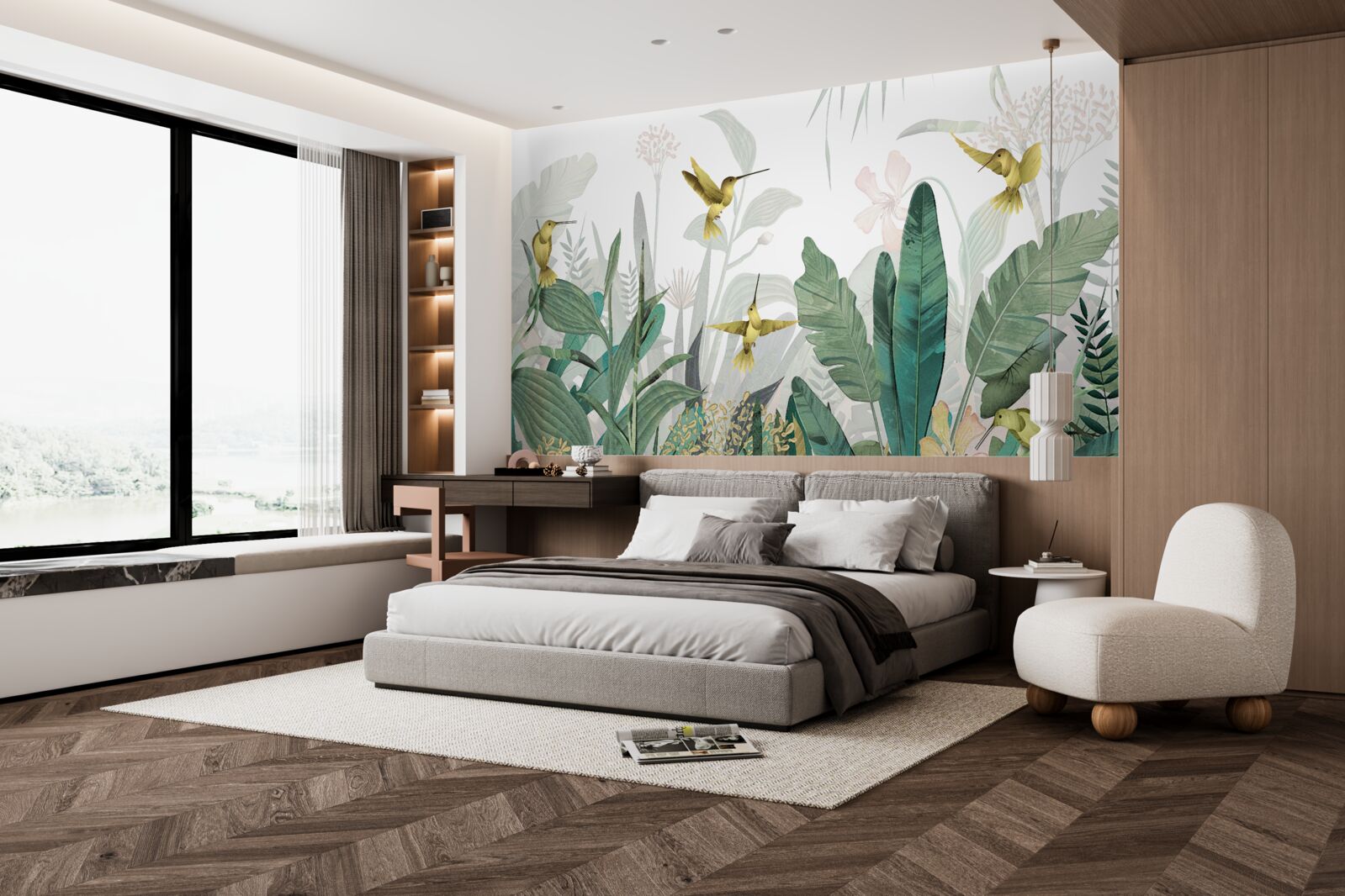 Papier peint groupe de colibris sous les tropiques