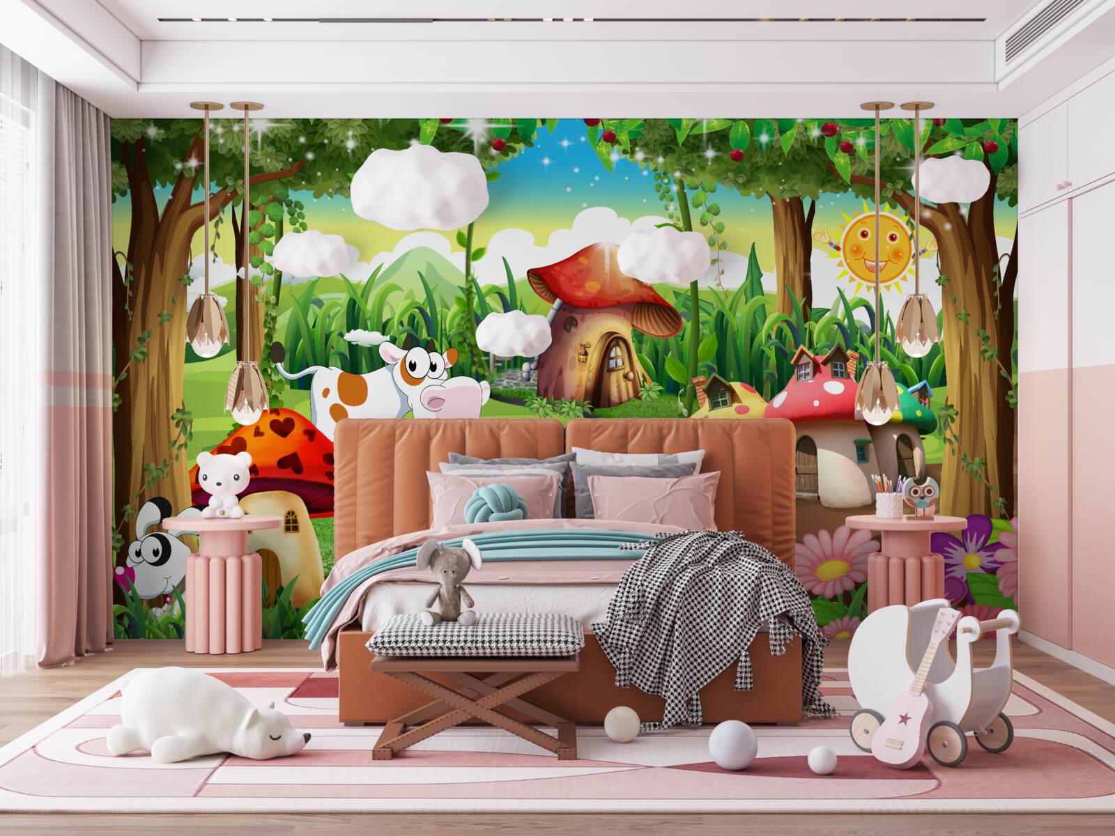 Papier peint cabanes magiques dans le leader