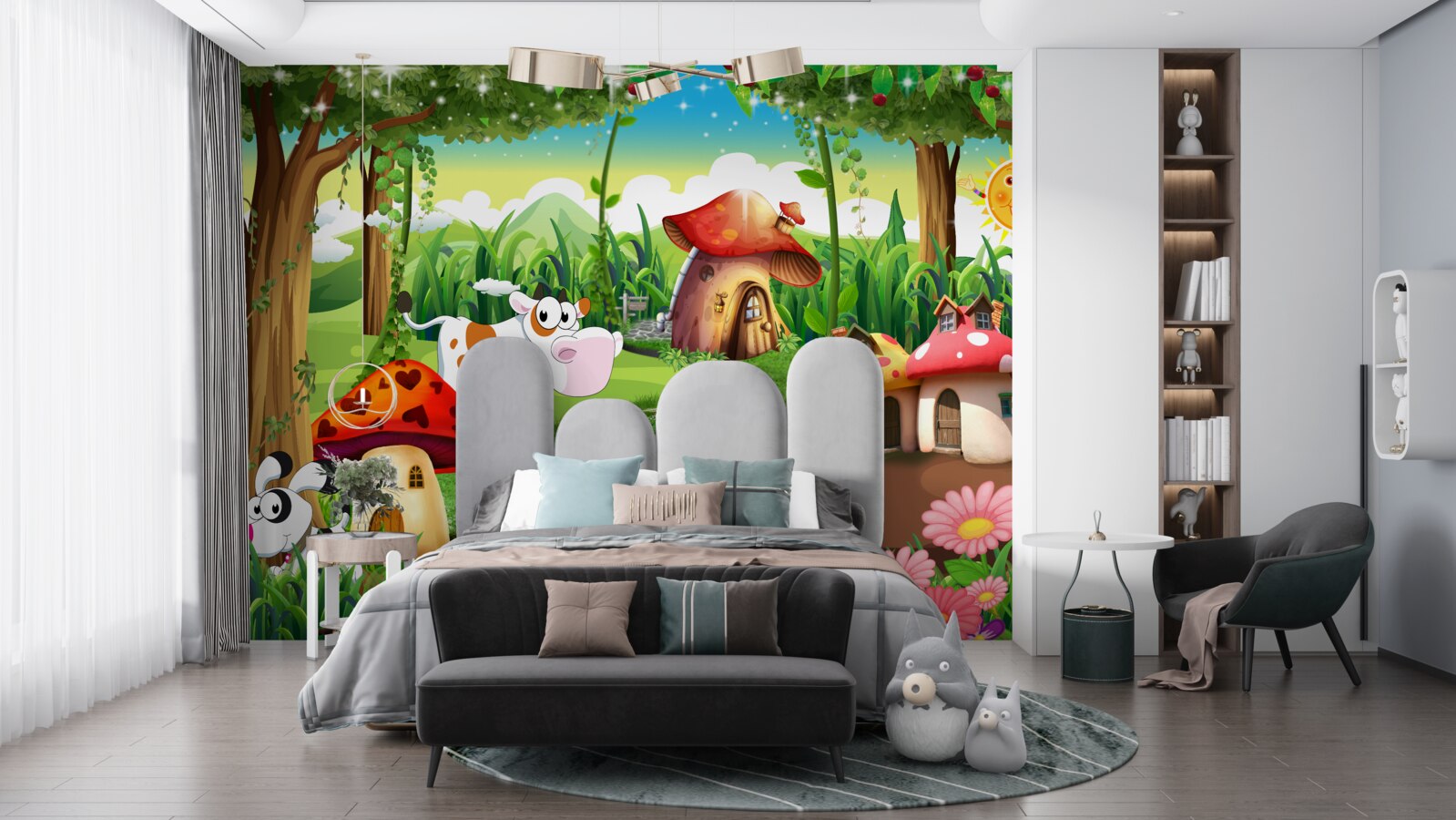 Papier peint cabanes magiques dans le leader