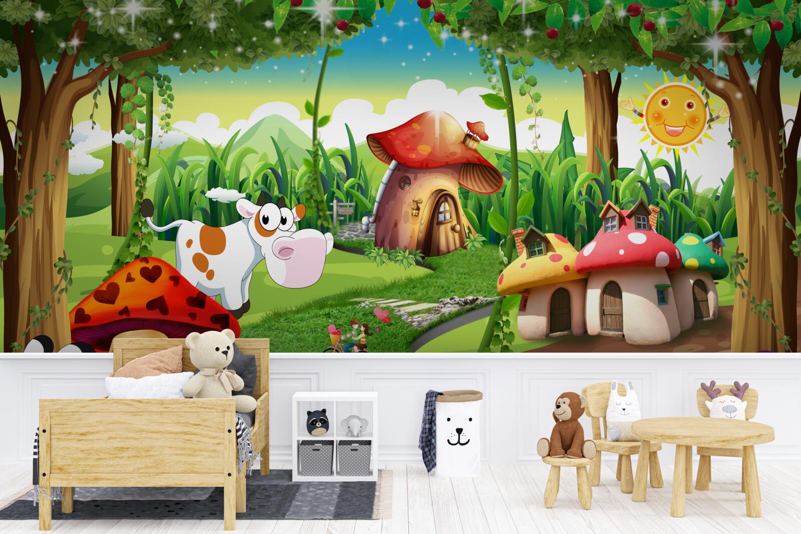 Papier peint cabanes magiques dans le leader