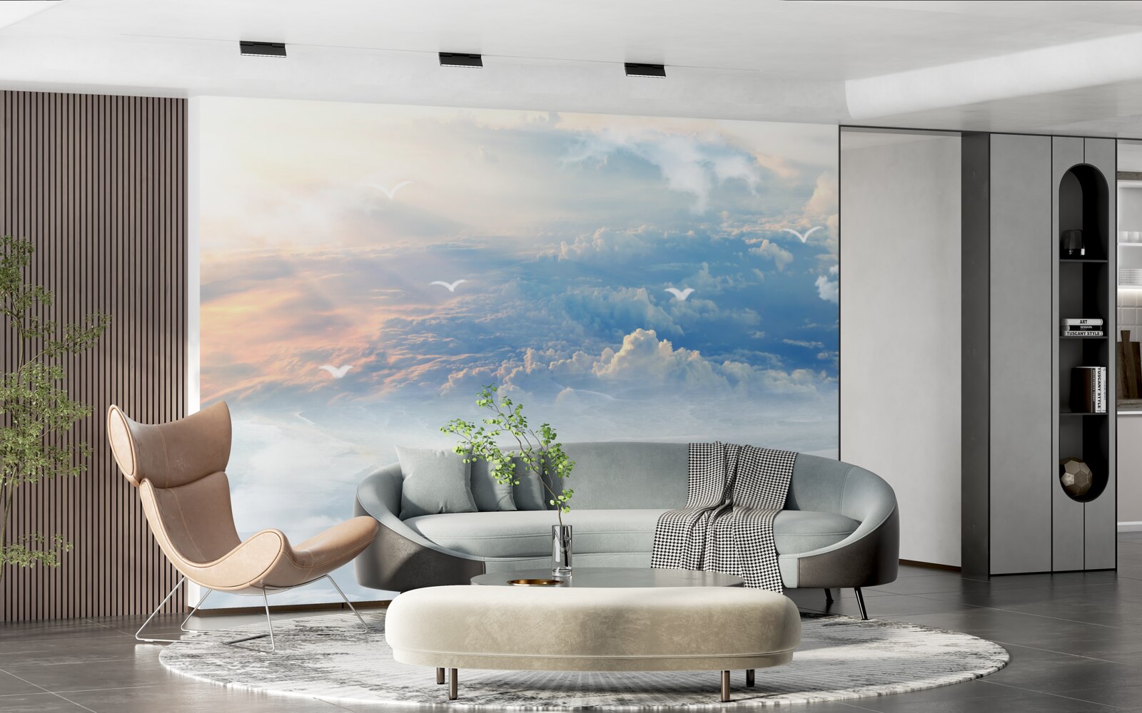 Papier peint les nuages recouverts d'un doux duvet reposent tranquillement