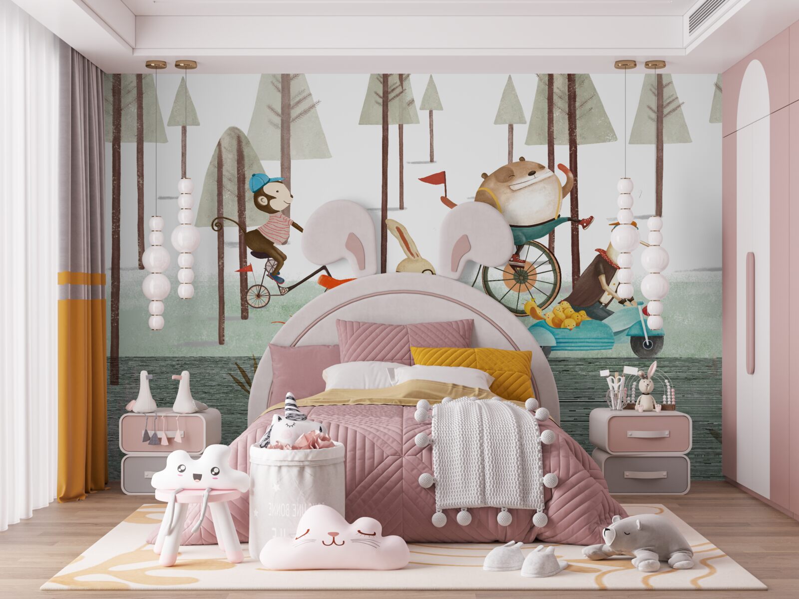 Papier peint compétitions d'animaux dans la forêt dense