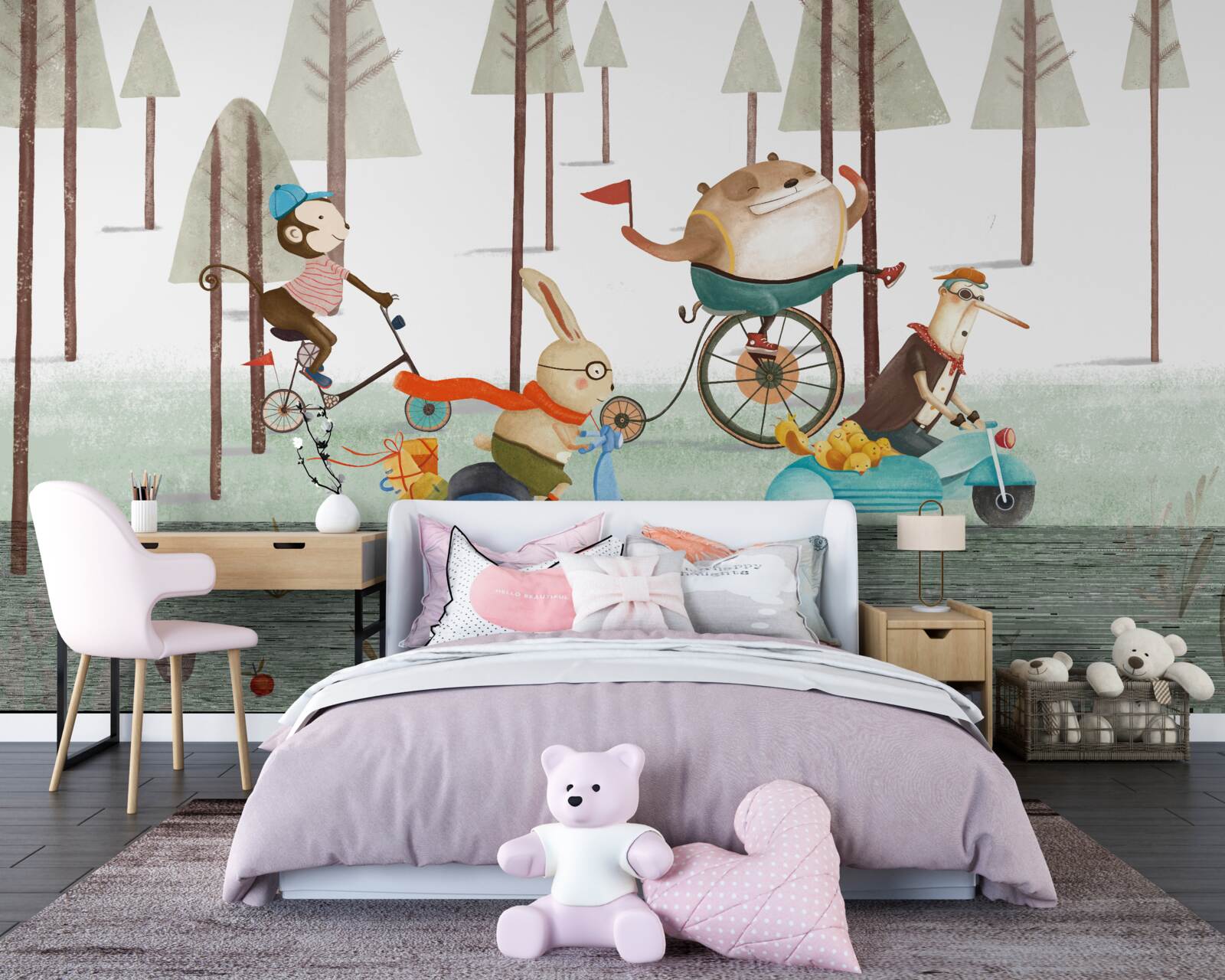 Papier peint compétitions d'animaux dans la forêt dense