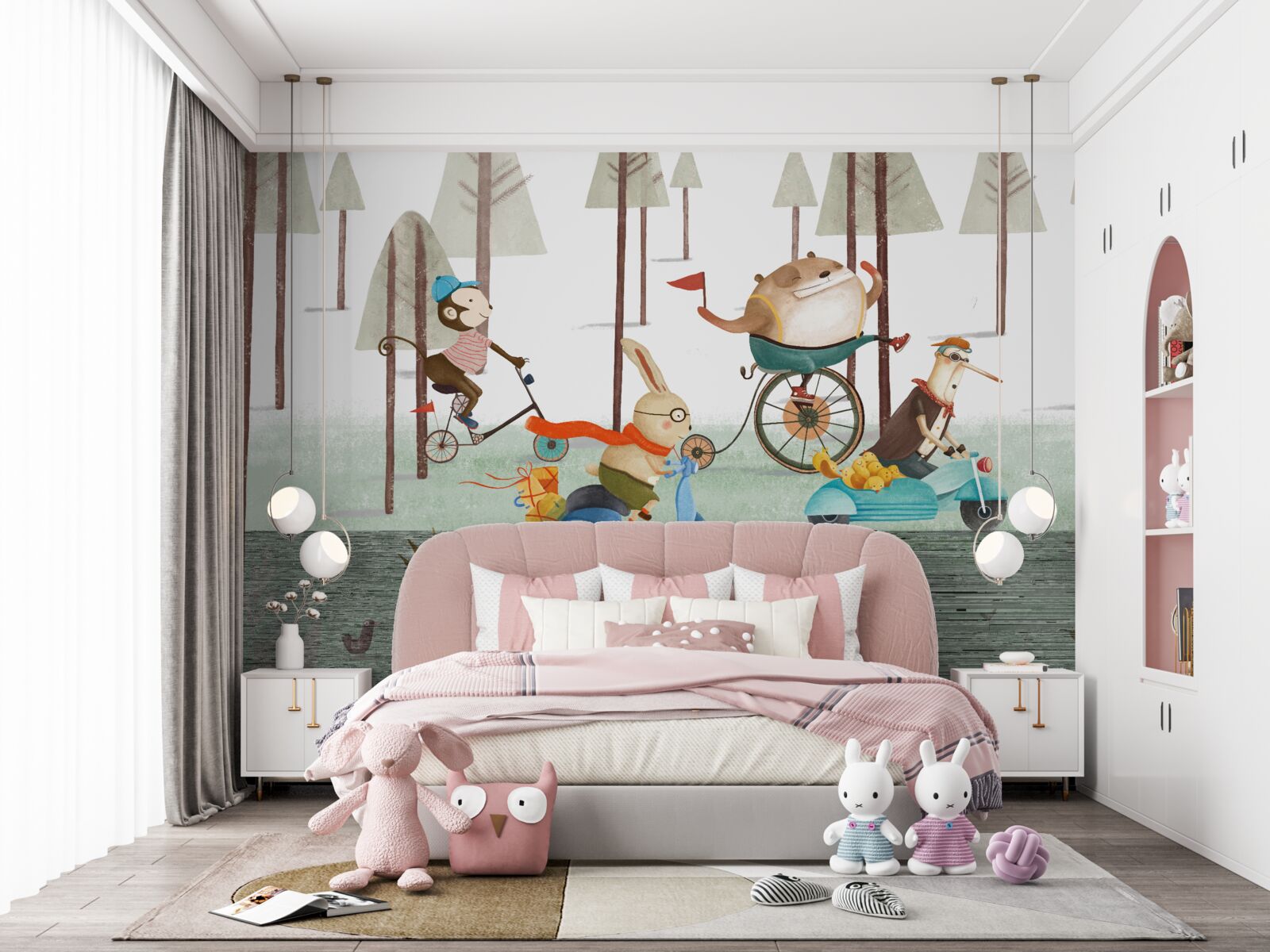 Papier peint compétitions d'animaux dans la forêt dense