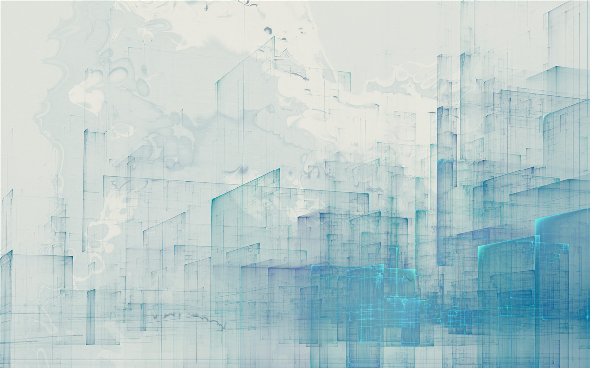 Papier peint ville abstraite enveloppée de brume