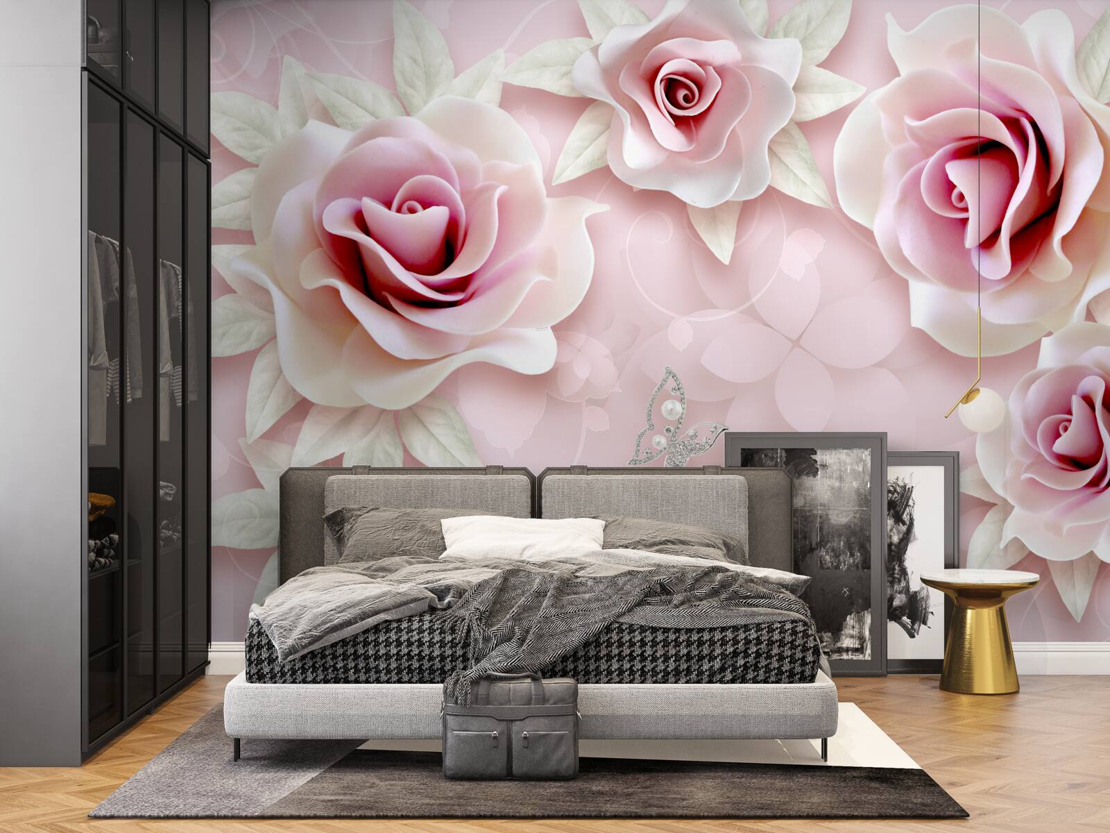 Papier peint Rose porcelaine élégant dans des tons lilas doux