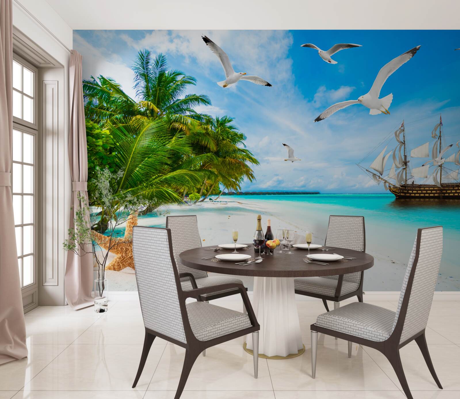 Papier peint lande sur une île déserte