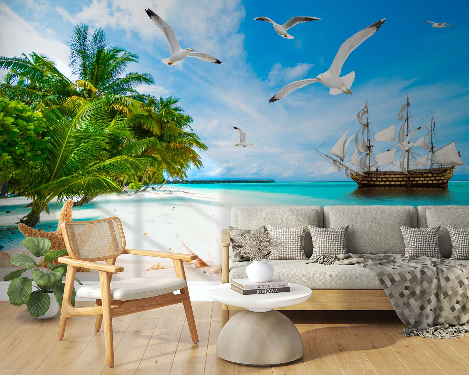 Papier peint lande sur une île déserte