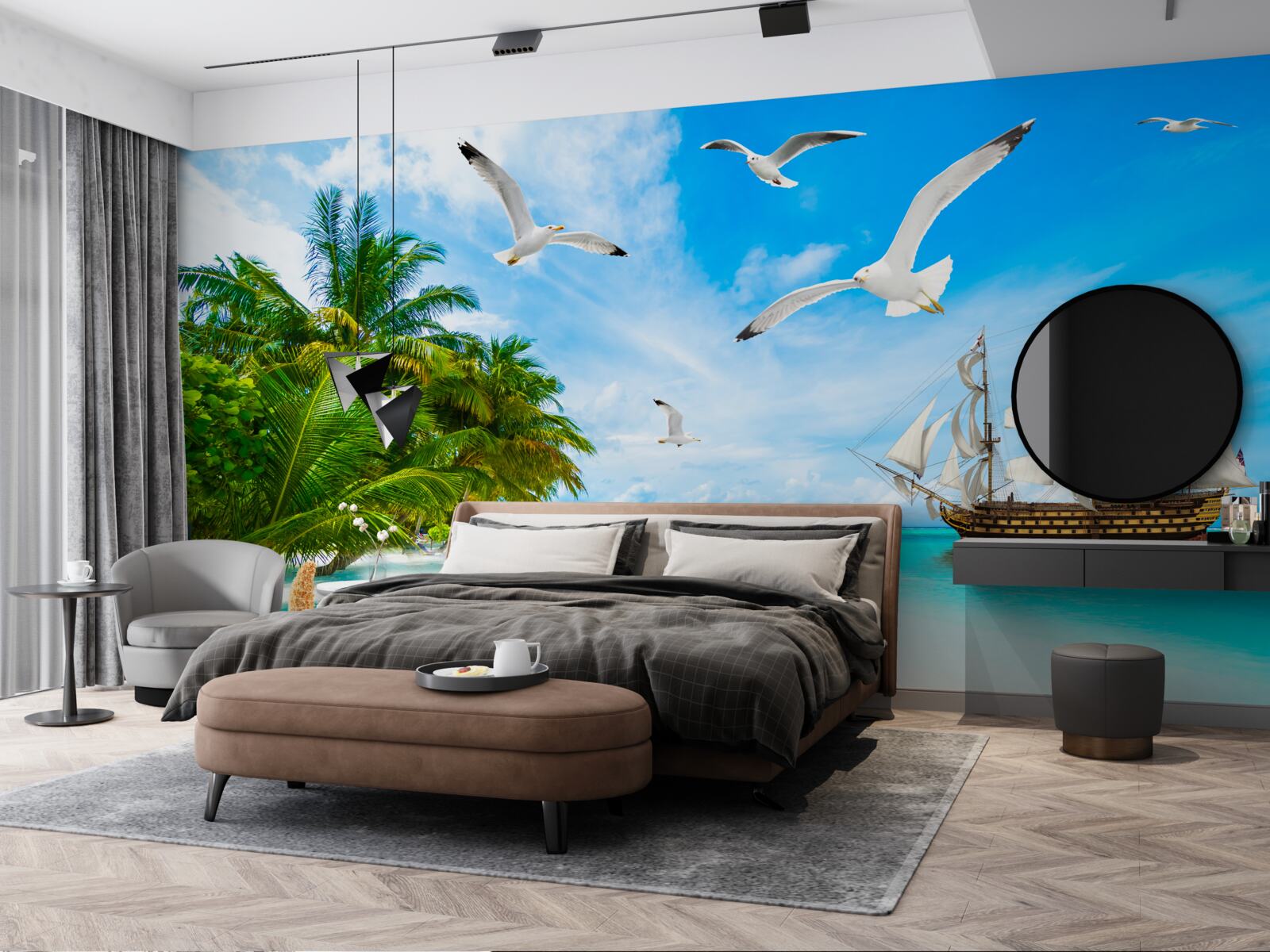 Papier peint lande sur une île déserte