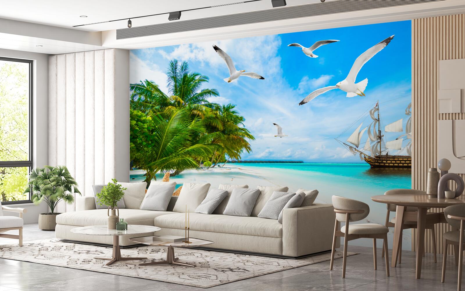 Papier peint lande sur une île déserte