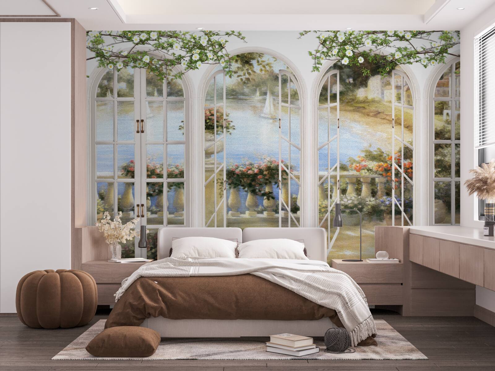 Papier peint vue de la baie depuis les fenêtres