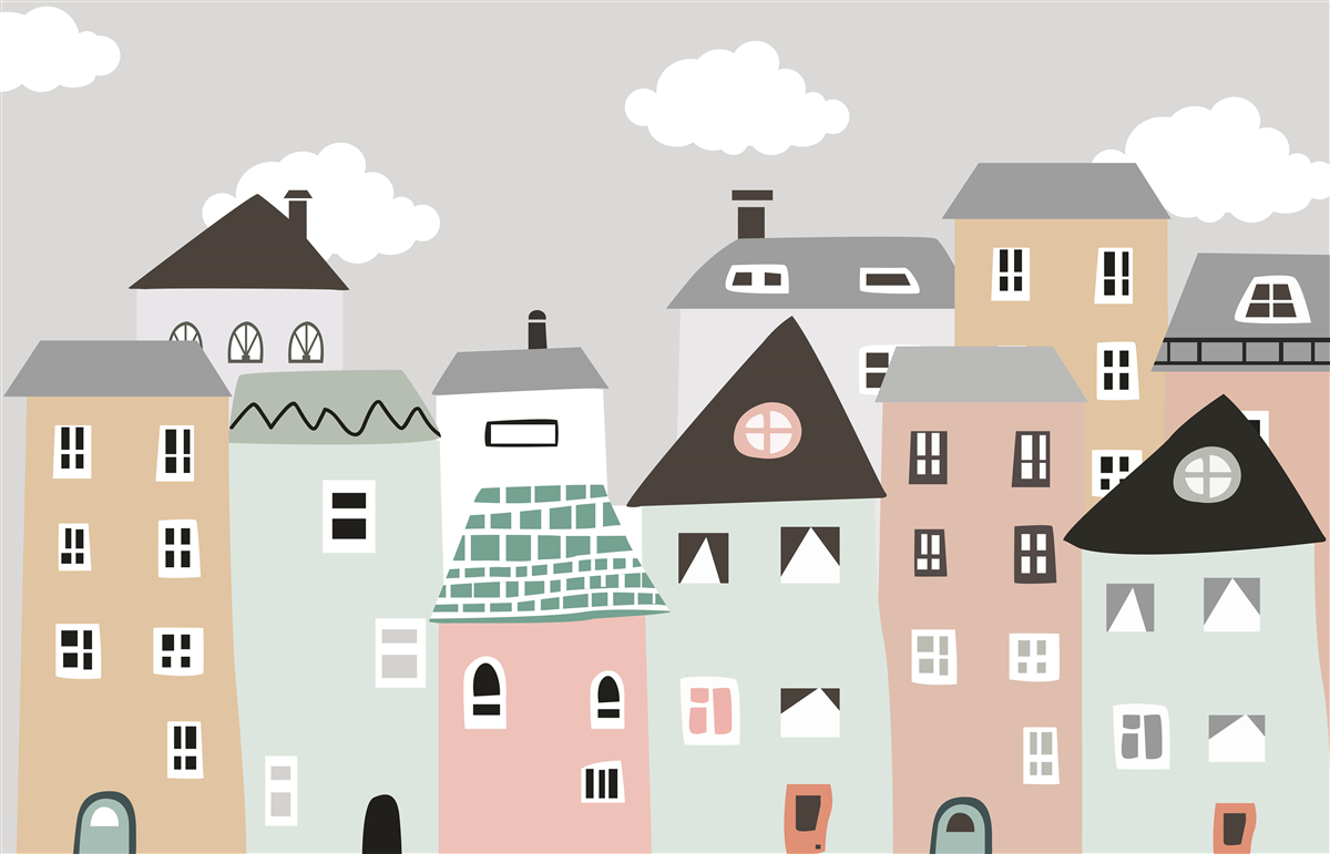 Papier peint des bâtiments résidentiels uniques