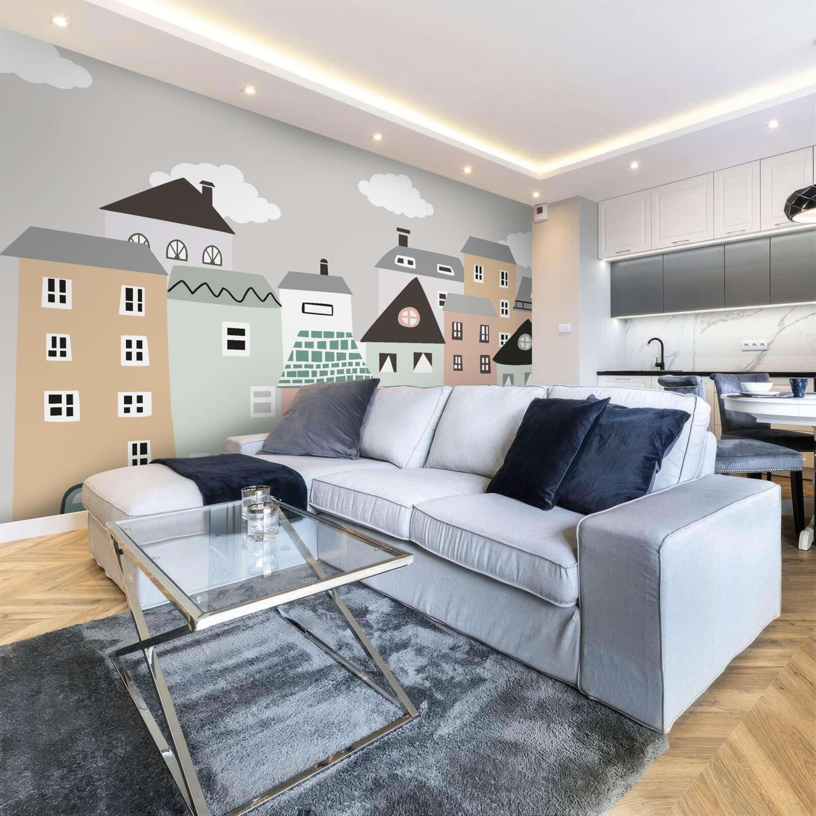 Papier peint des bâtiments résidentiels uniques