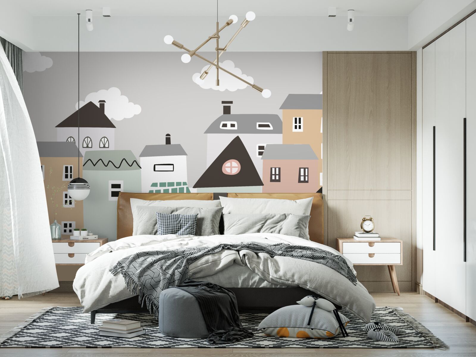 Papier peint des bâtiments résidentiels uniques