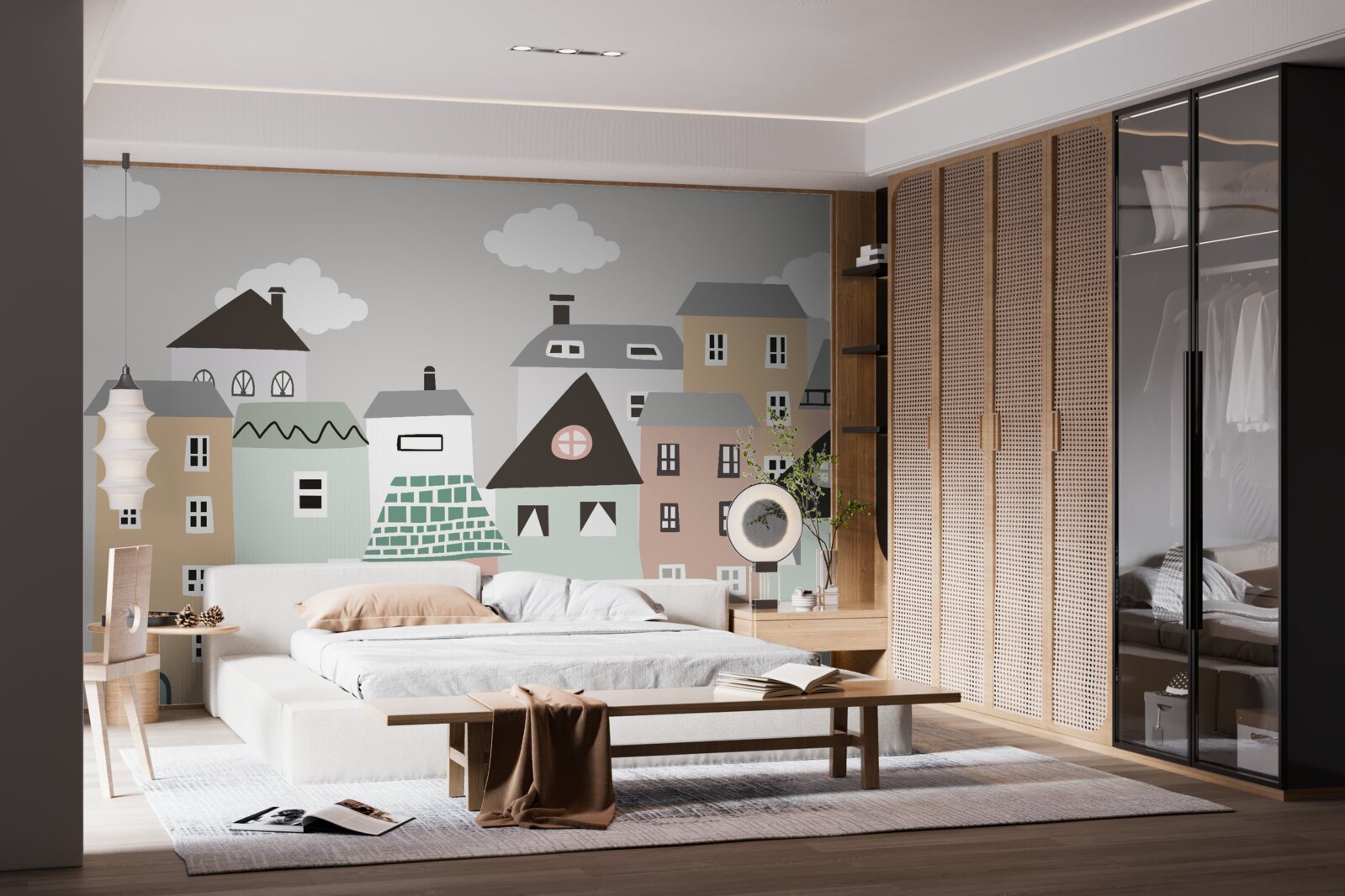 Papier peint des bâtiments résidentiels uniques