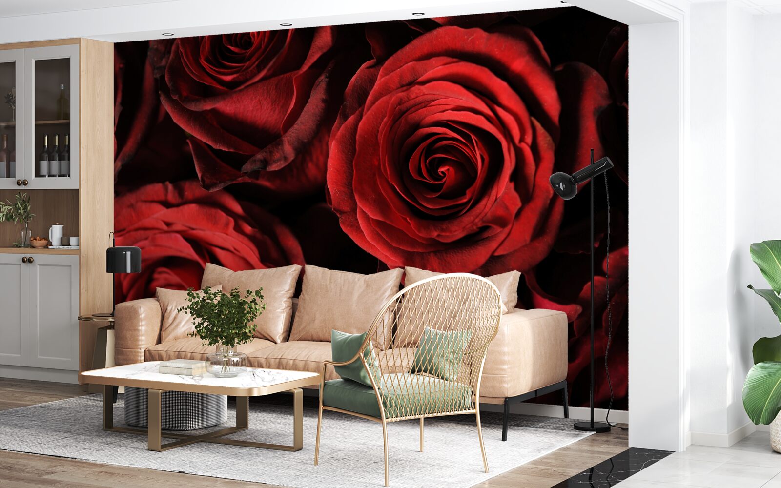 Papier peint la rose rouge est l'incarnation de la beauté