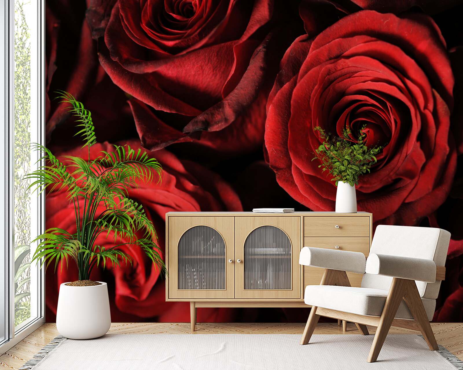 Papier peint la rose rouge est l'incarnation de la beauté