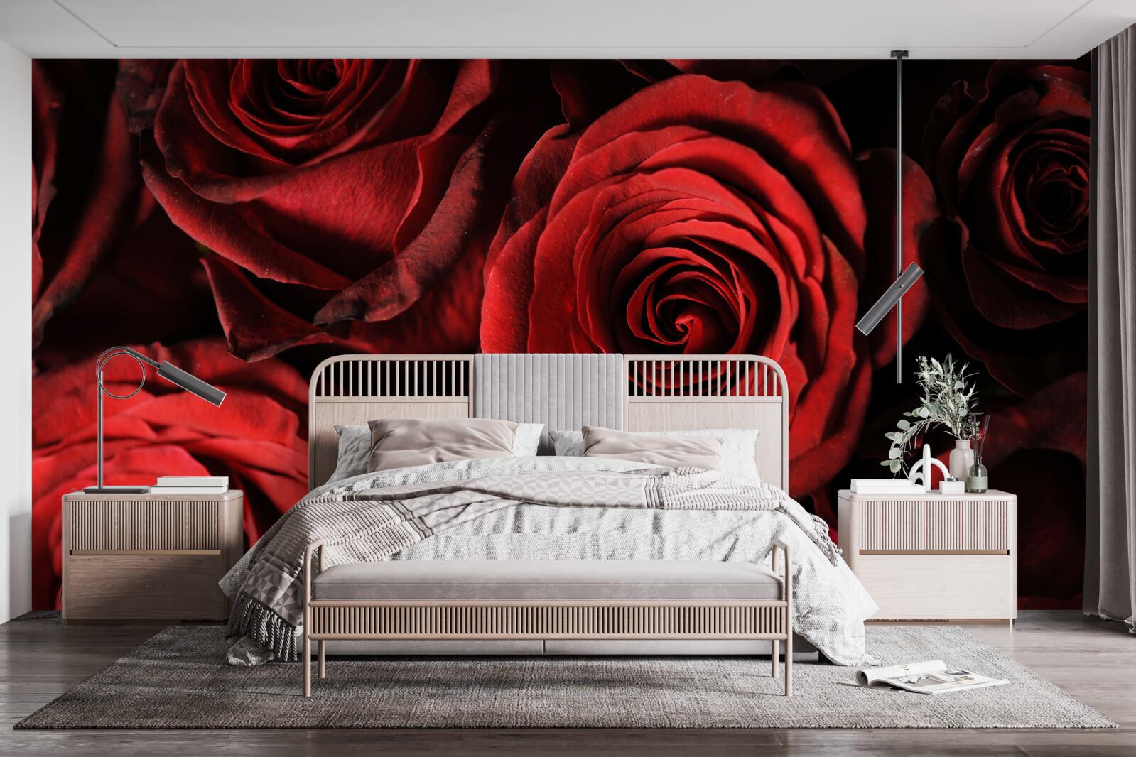 Papier peint la rose rouge est l'incarnation de la beauté