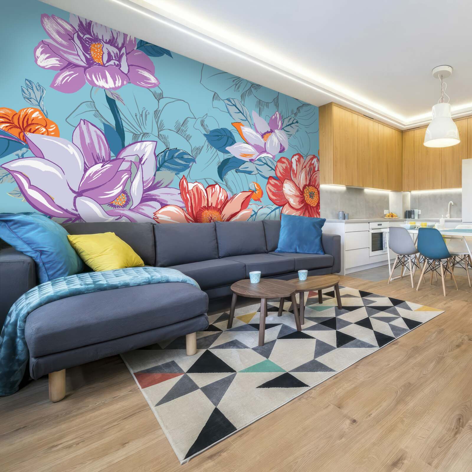 Papier peint Les fleurs vues de près impressionnent par leur beauté