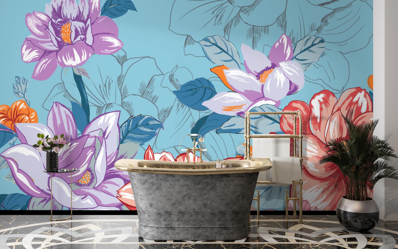 Papier peint Les fleurs vues de près impressionnent par leur beauté