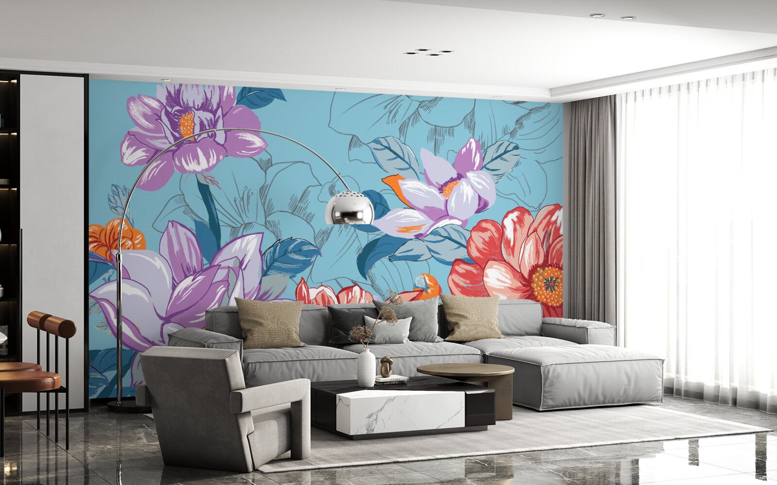 Papier peint Les fleurs vues de près impressionnent par leur beauté