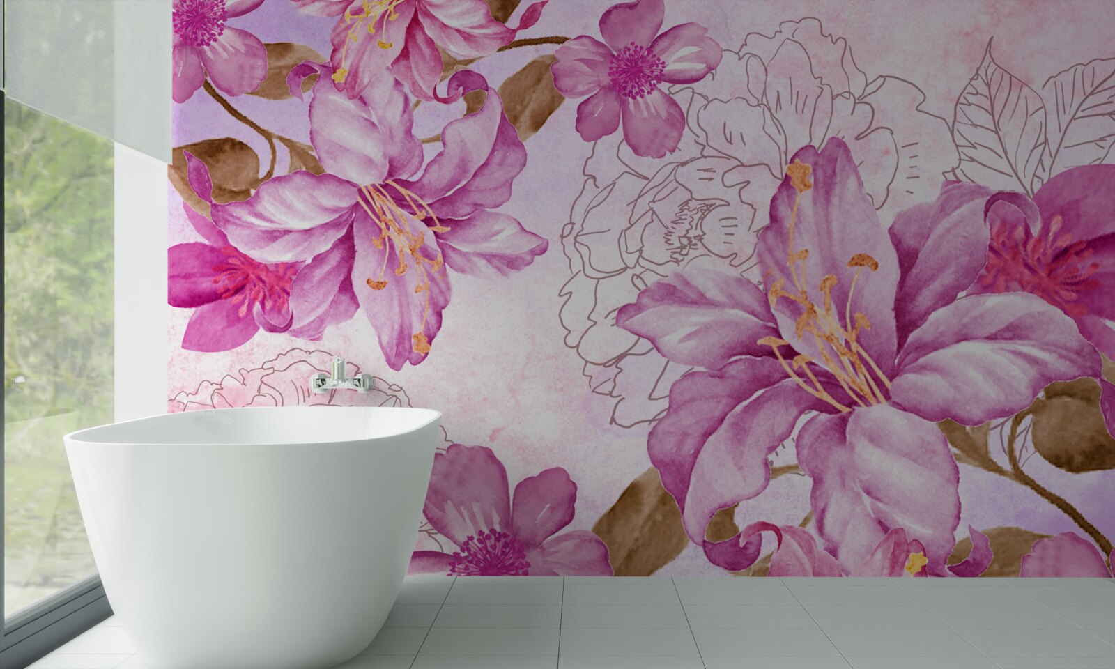 Papier peint l'élégance des fleurs dans une expression abstraite