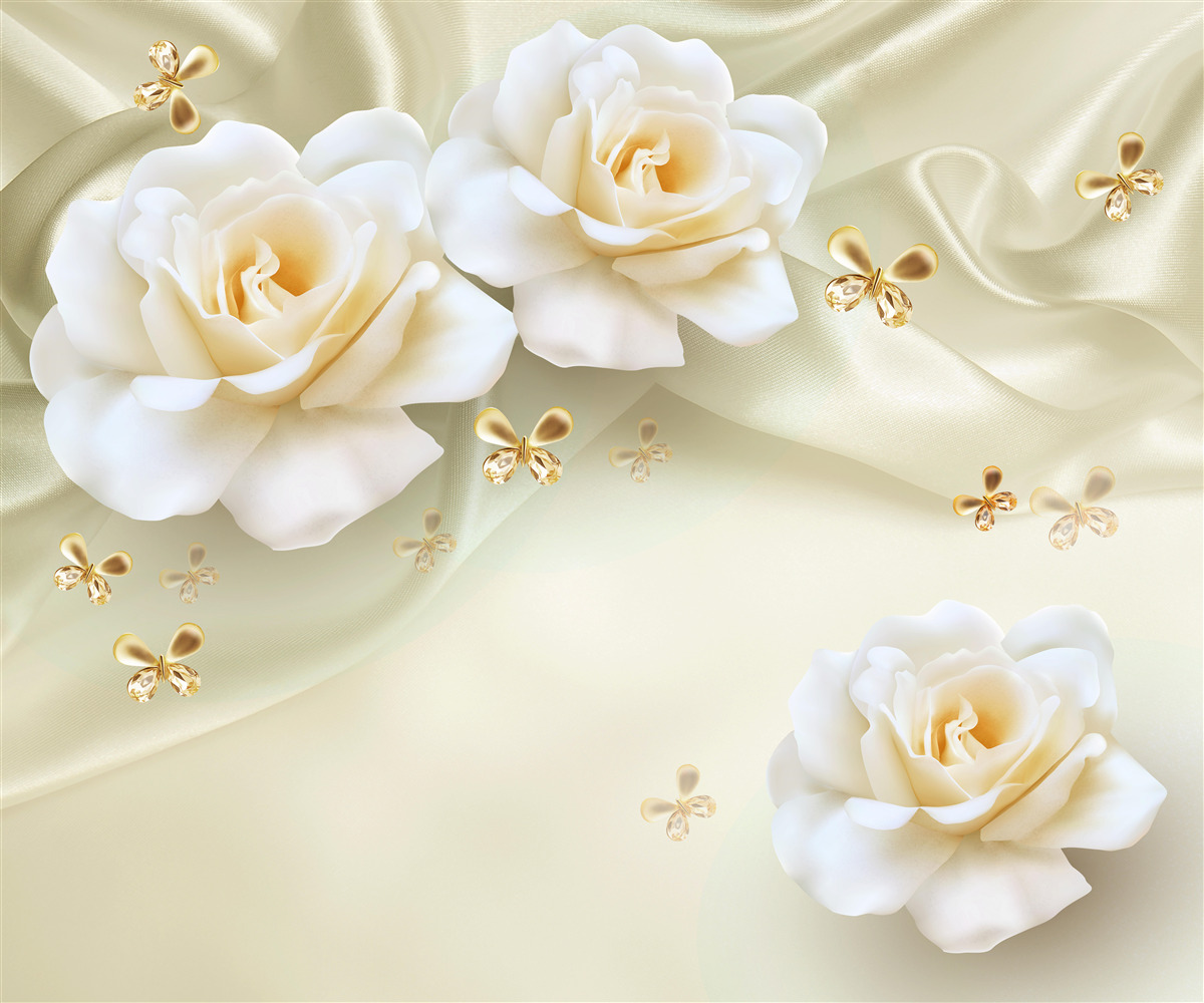 Papier peint roses de chaleur en soie