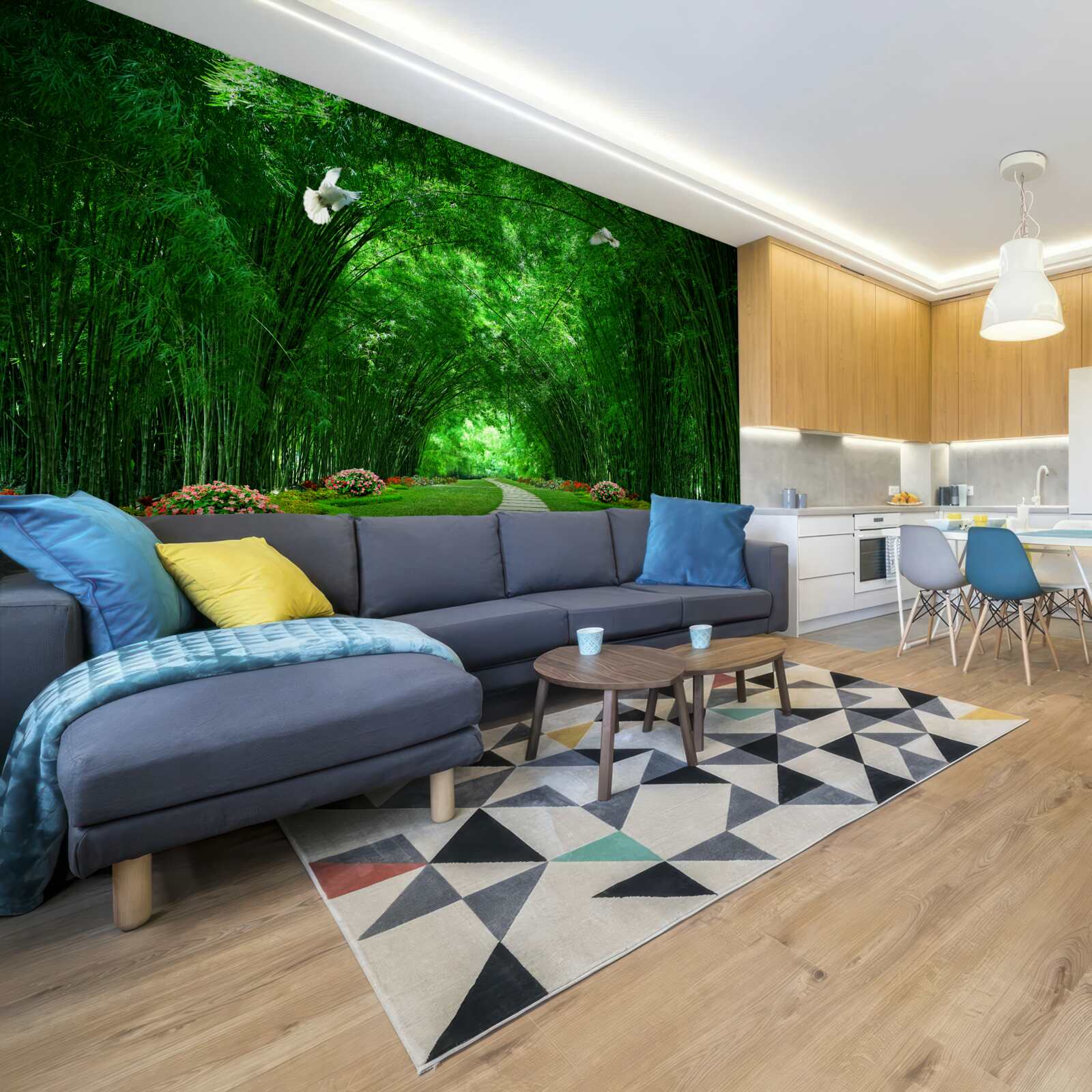 Papier peint Chemin dans le tunnel formé par la cime des arbres