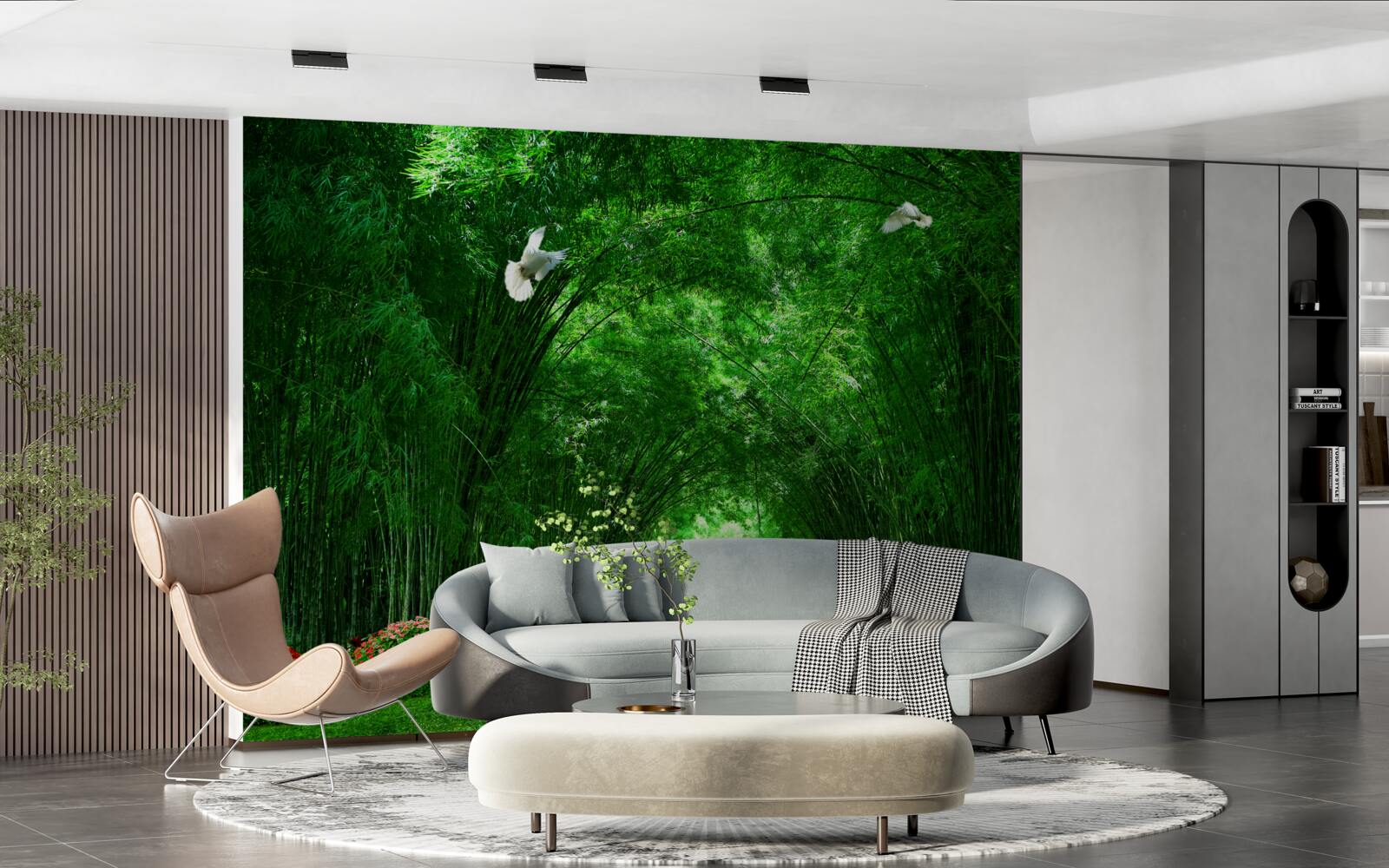 Papier peint Chemin dans le tunnel formé par la cime des arbres