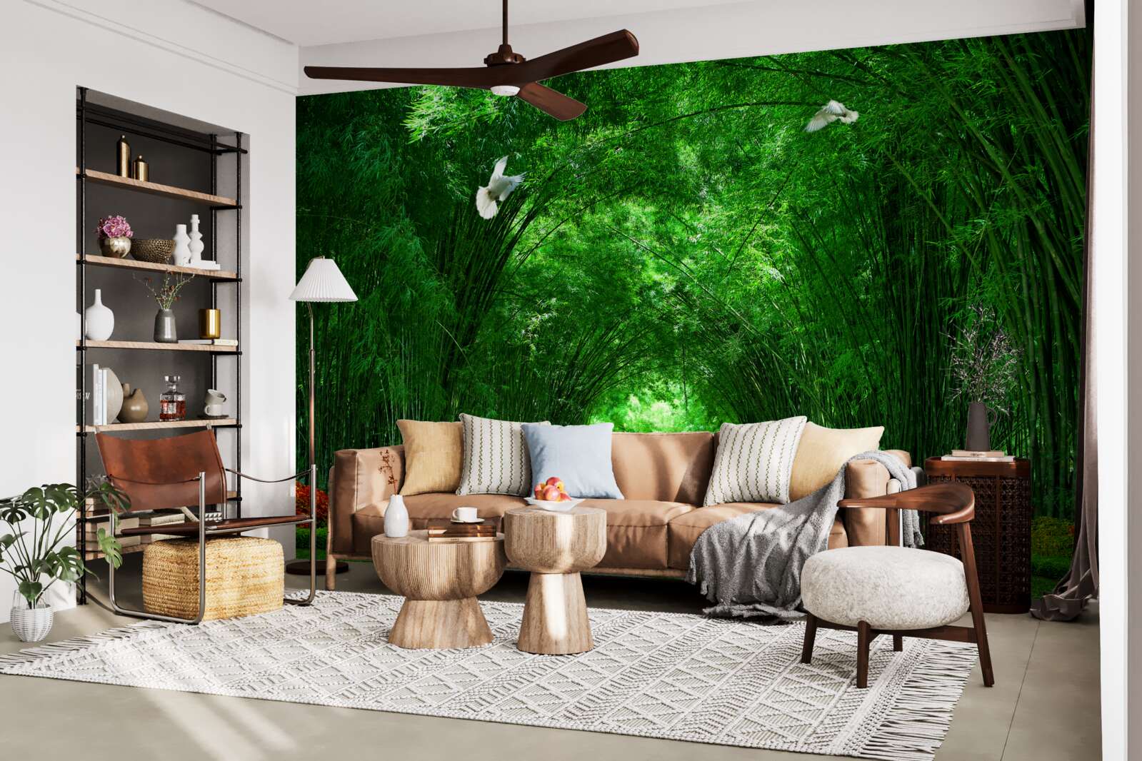 Papier peint Chemin dans le tunnel formé par la cime des arbres