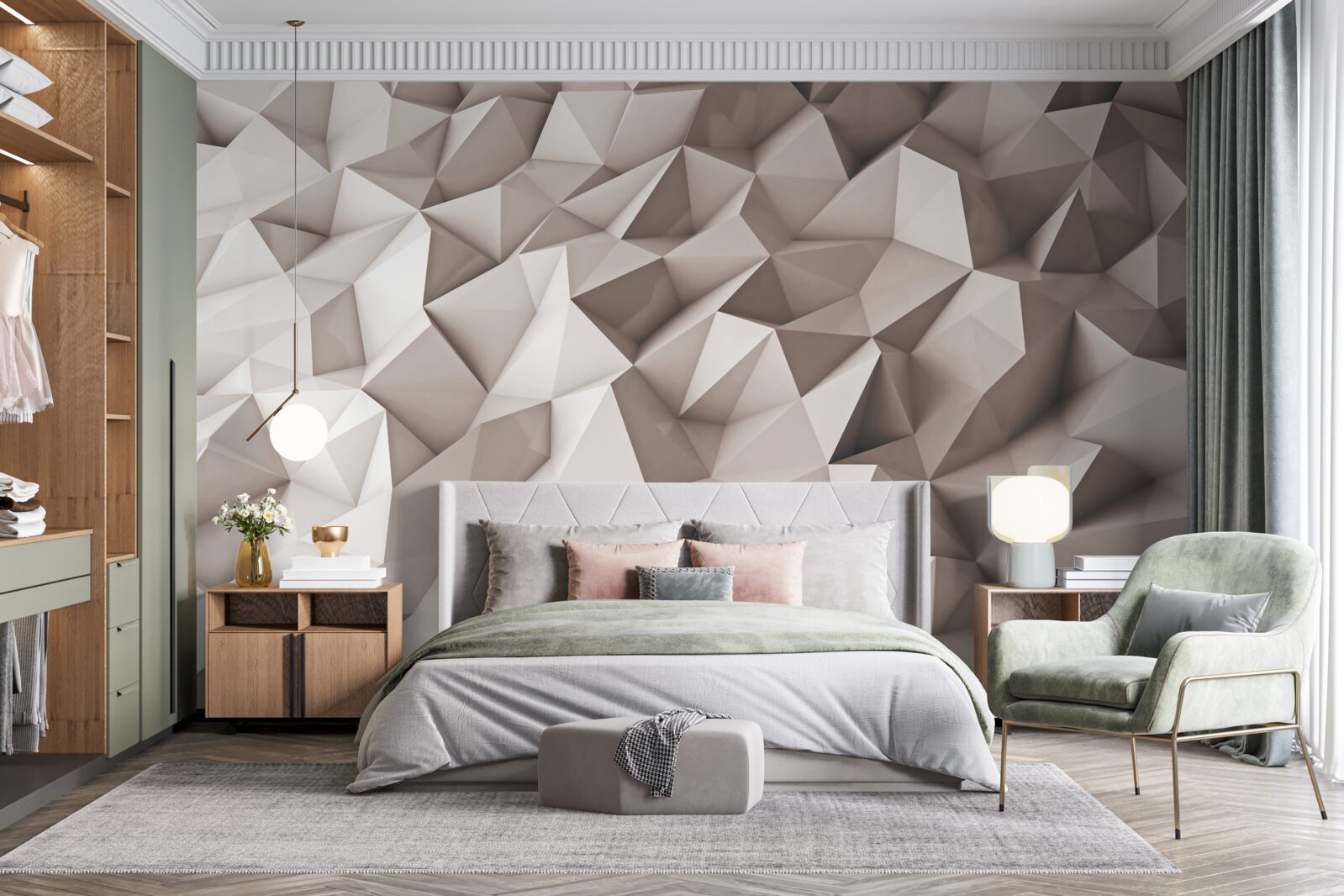 Papier peint Modélisation 3D de formes abstraites