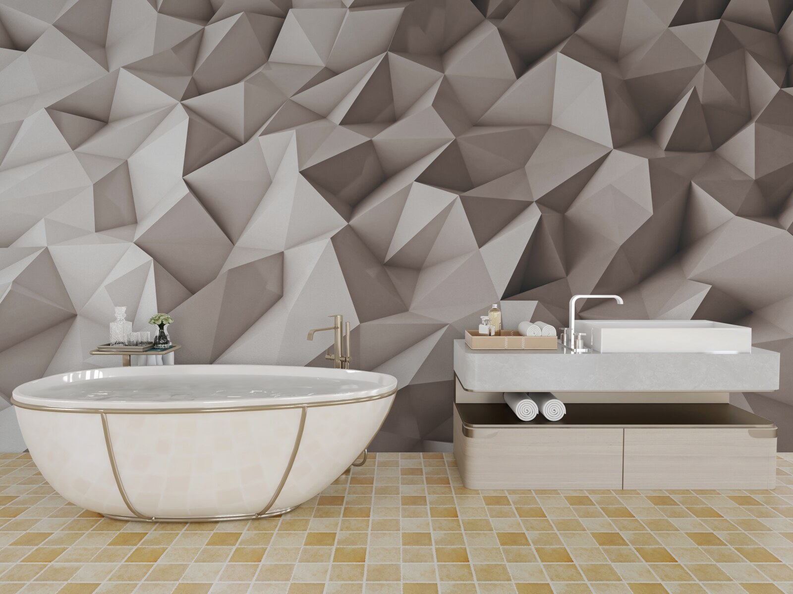 Papier peint Modélisation 3D de formes abstraites