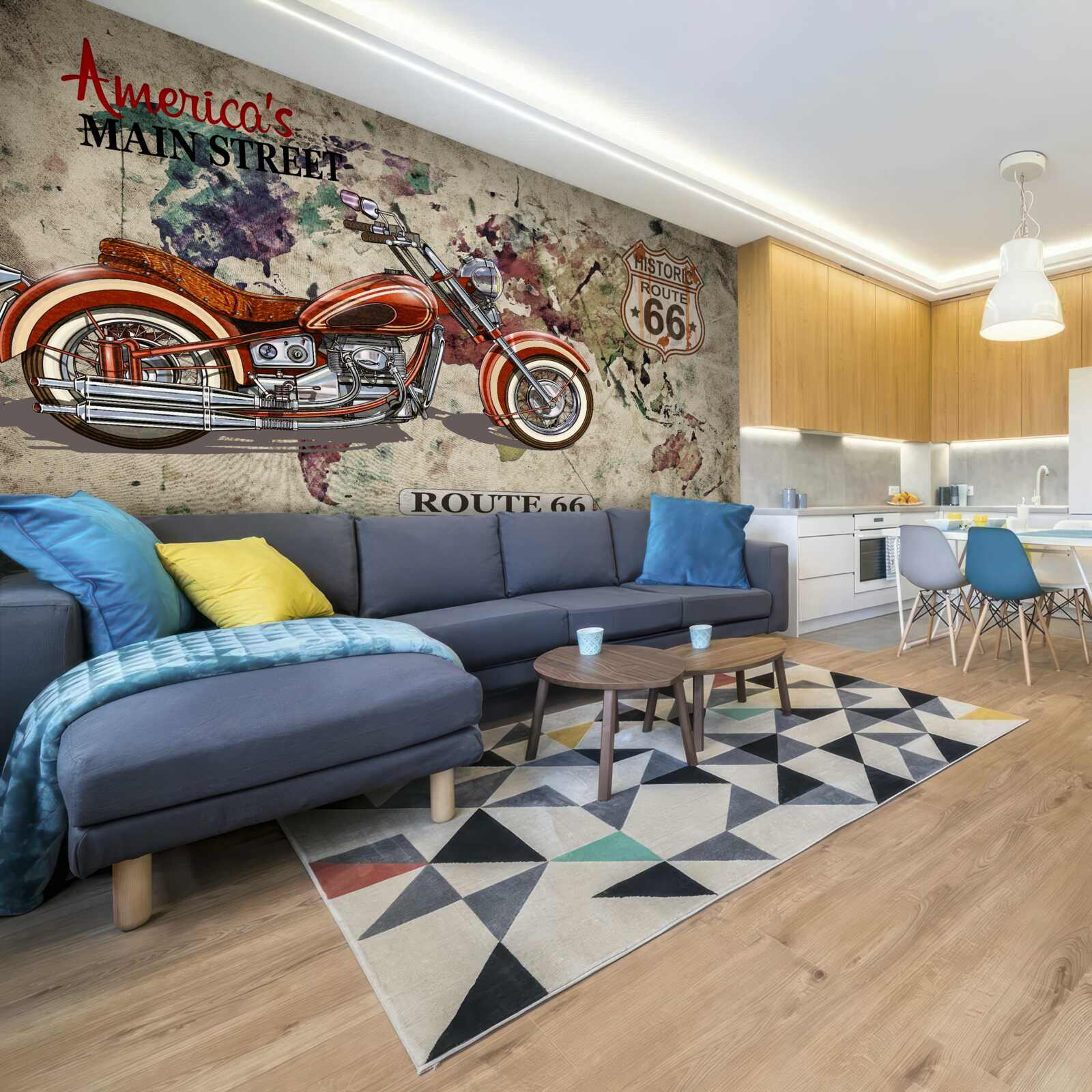 Papier peint moto élégante d'amérique