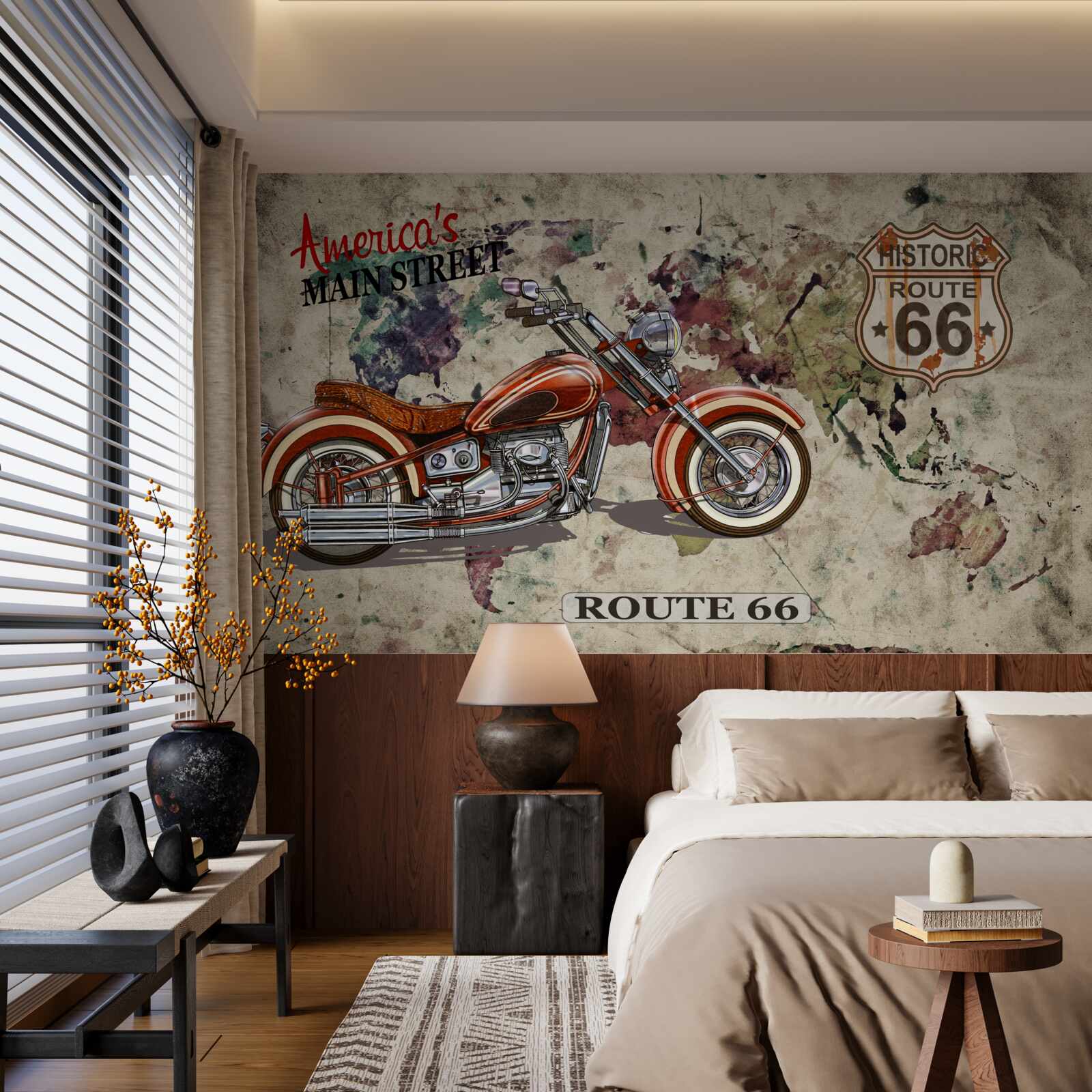 Papier peint moto élégante d'amérique