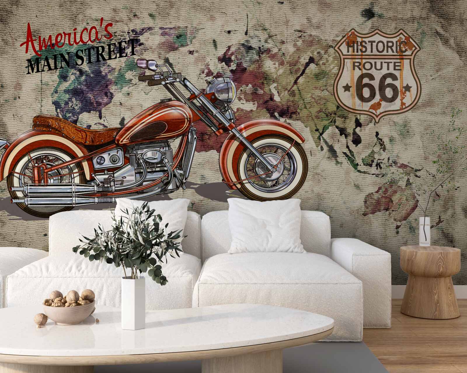 Papier peint moto élégante d'amérique