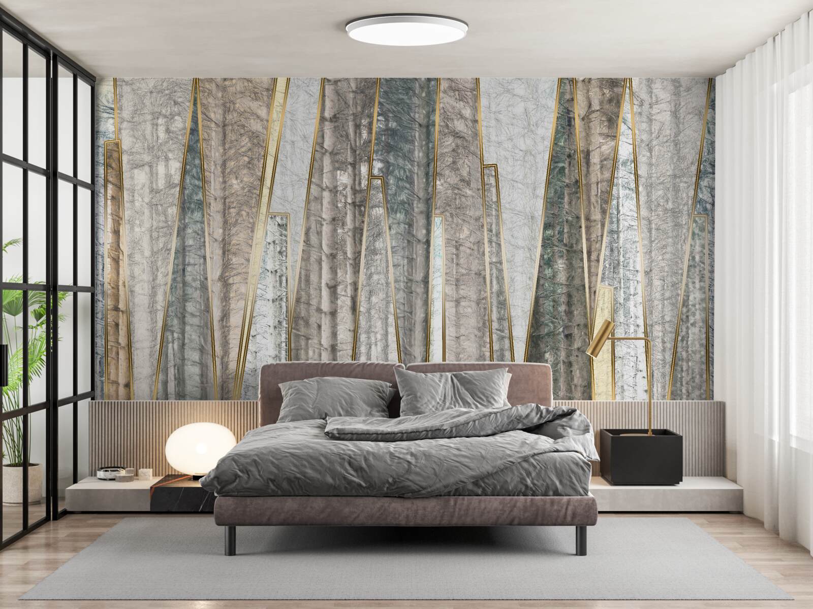 Papier peint images abstraites de pins