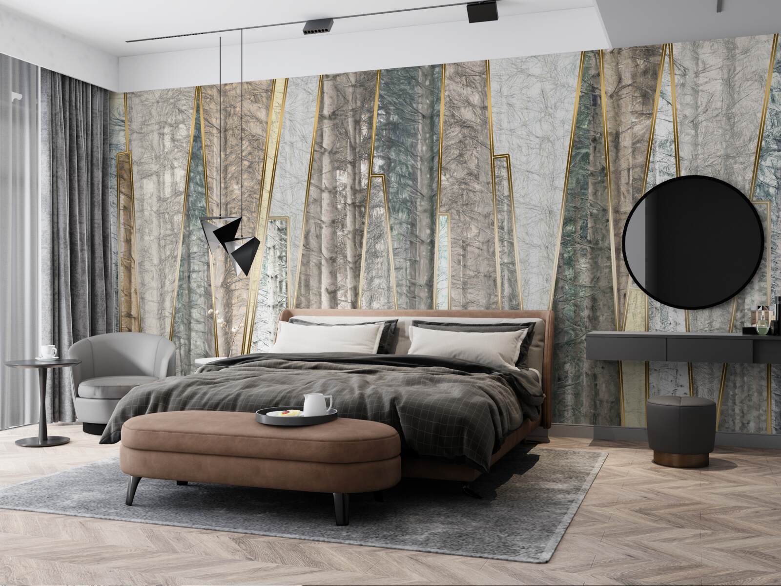 Papier peint images abstraites de pins